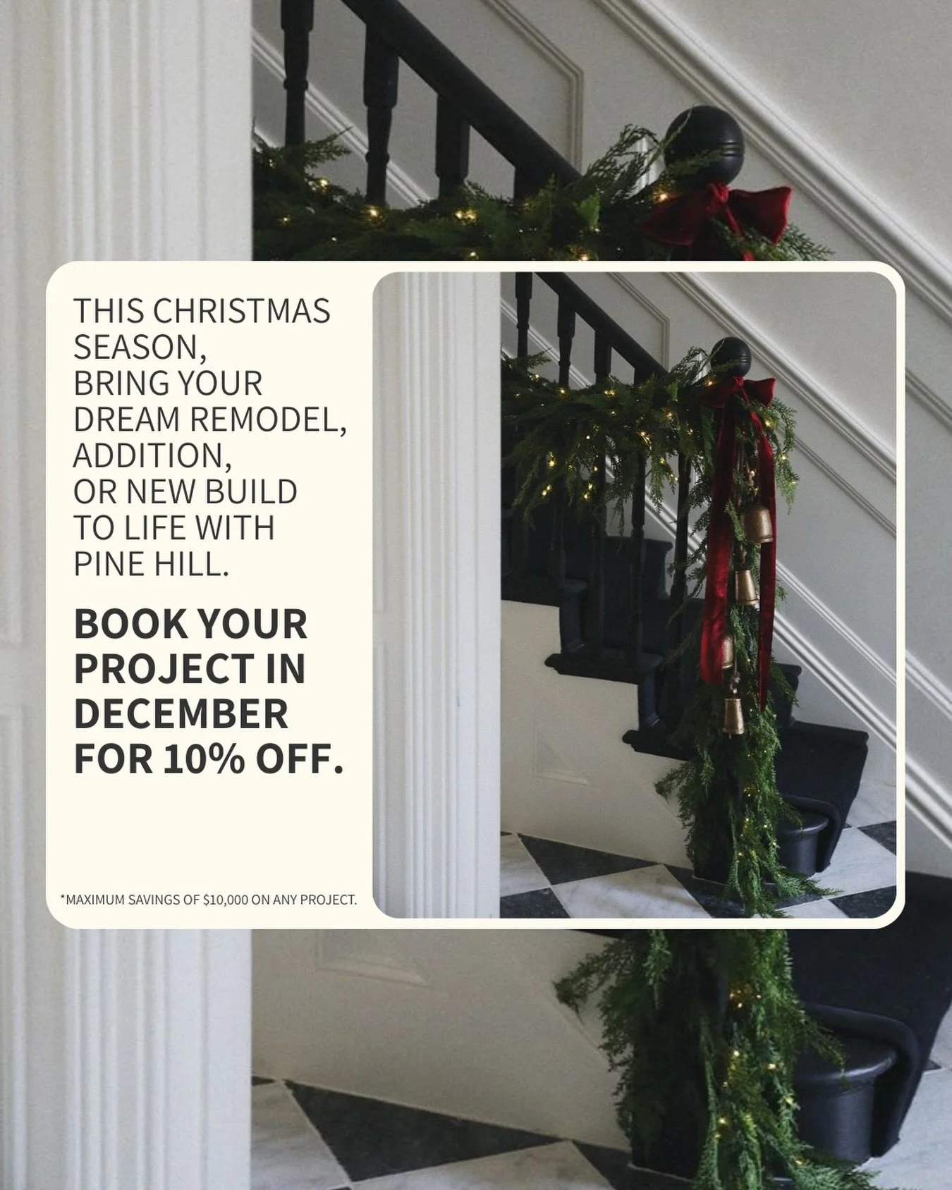 From Our Family to Yours🎄 | 2026 is just around the corner&mdash;celebrate the holidays with 10% off your project when you book in December. Call or message us today.