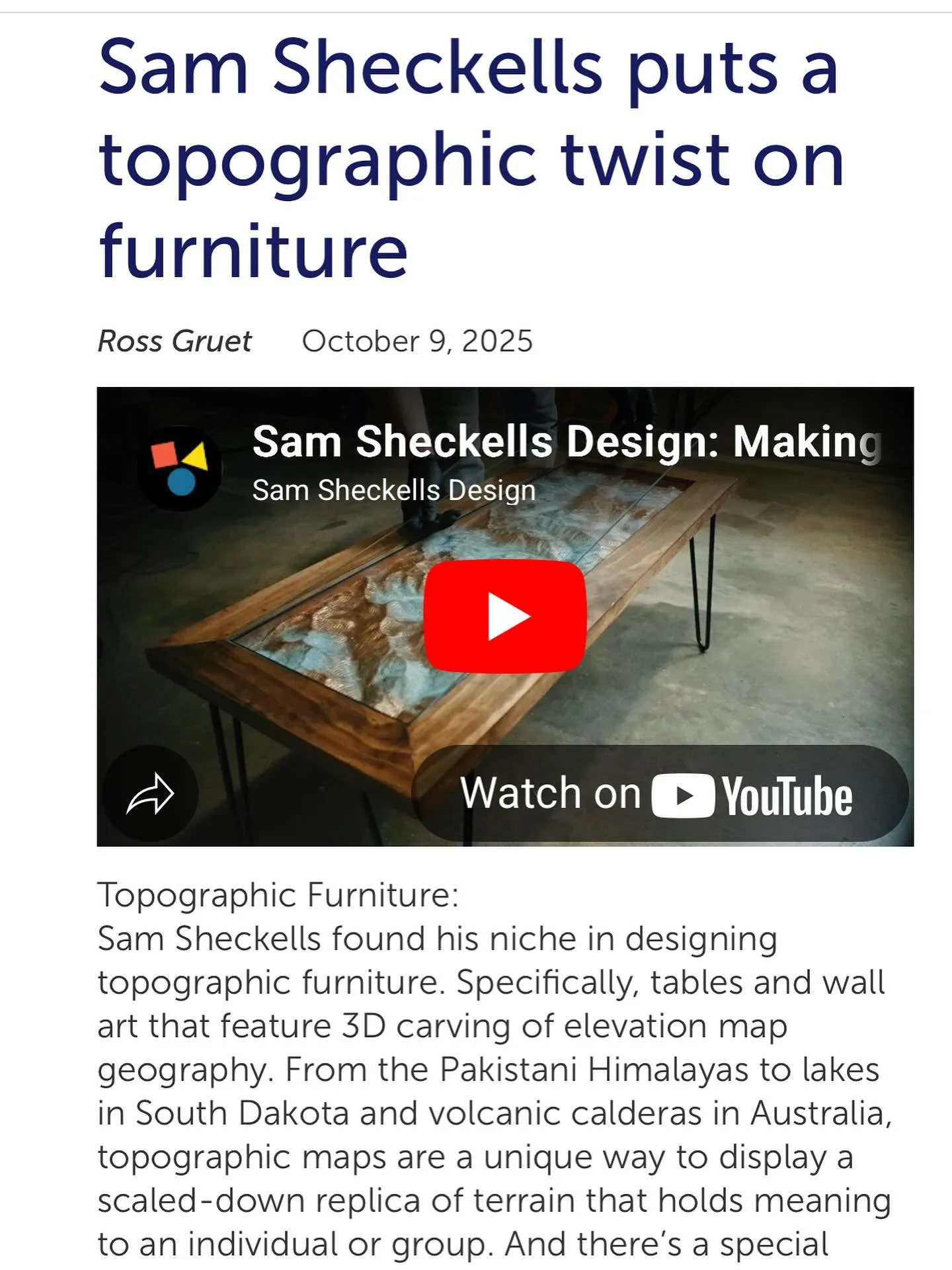 I&rsquo;m happy to share that my work has been featured on the @shopbottools blog! It was a pleasure telling them about my work and how their CNC Routers make it possible.

Link in my story!