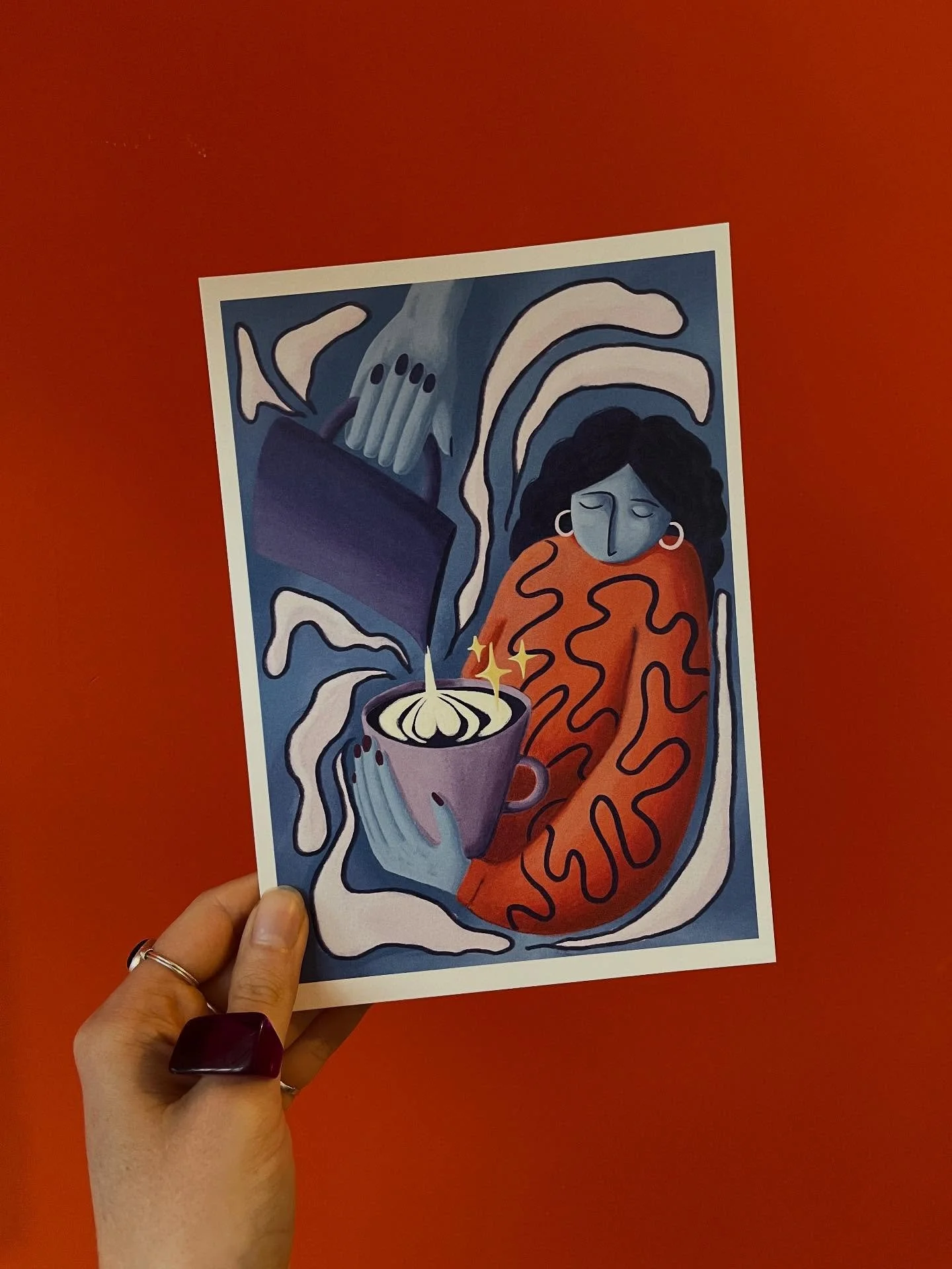 A belated birthday illustration for my fav barista @camivdmeer 🩵

I made several versions of this one, including one for my favourite coffee bar @keen_coffee because I think it matches their style so well ☕️

Swipe to see the left-handed sketch I ma