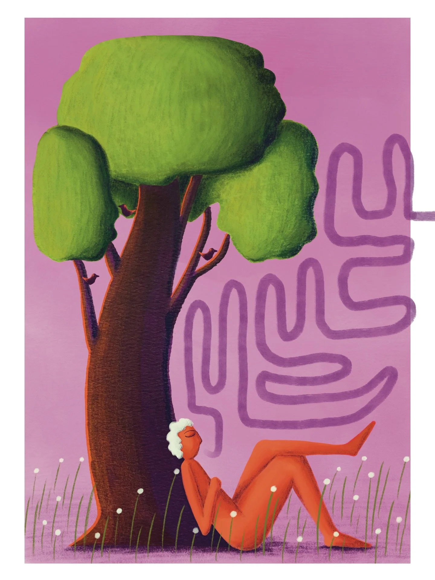 A birthday illustration for the most nature-loving person I know: Rob 💚🌳

I liked this process as I managed to nicely combine an analogue drawing with digital work. A perfect combination for me as I love the feeling of pencils, markers and crayons 