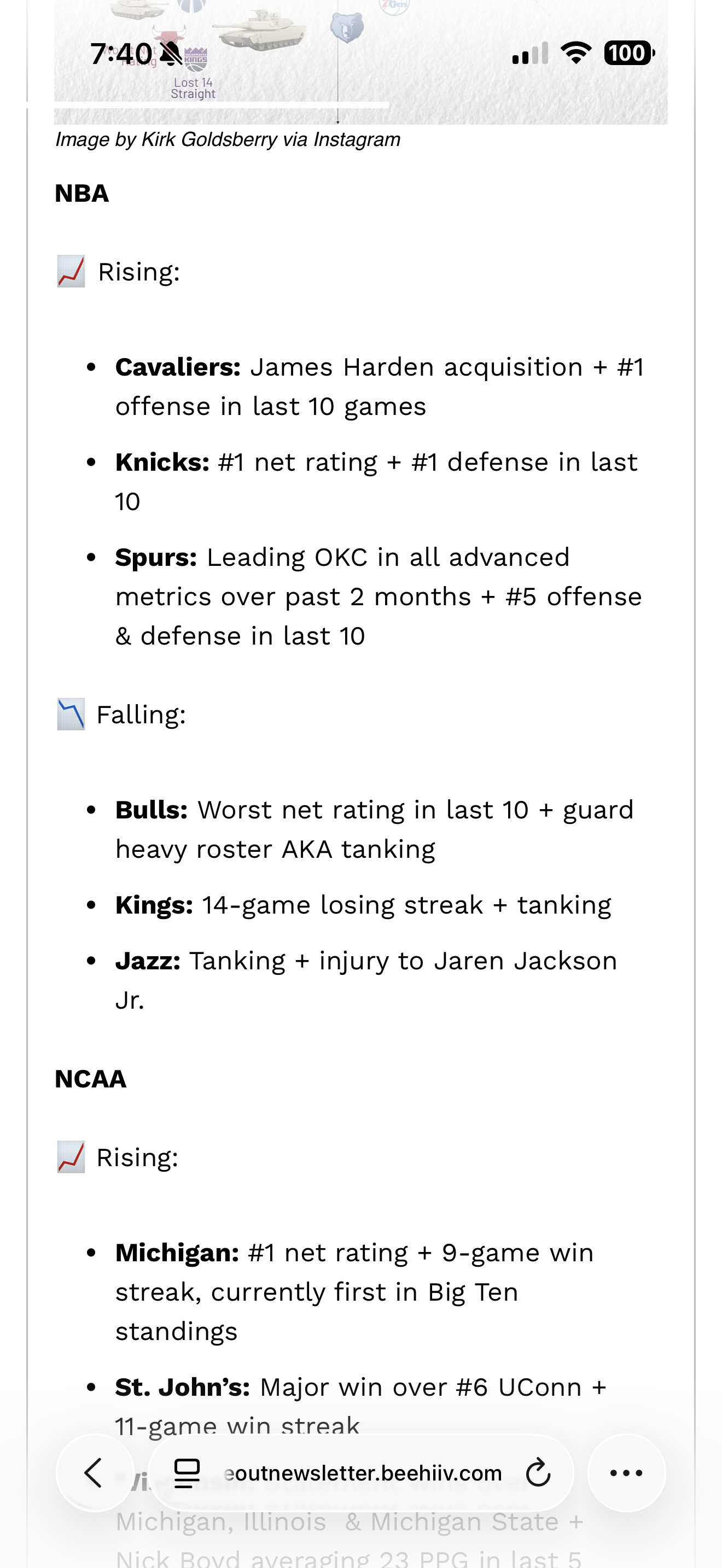 Smartphone displaying a news alert about Anthony Edwards signing a five-year, $215 million extension with the Timberwolves.