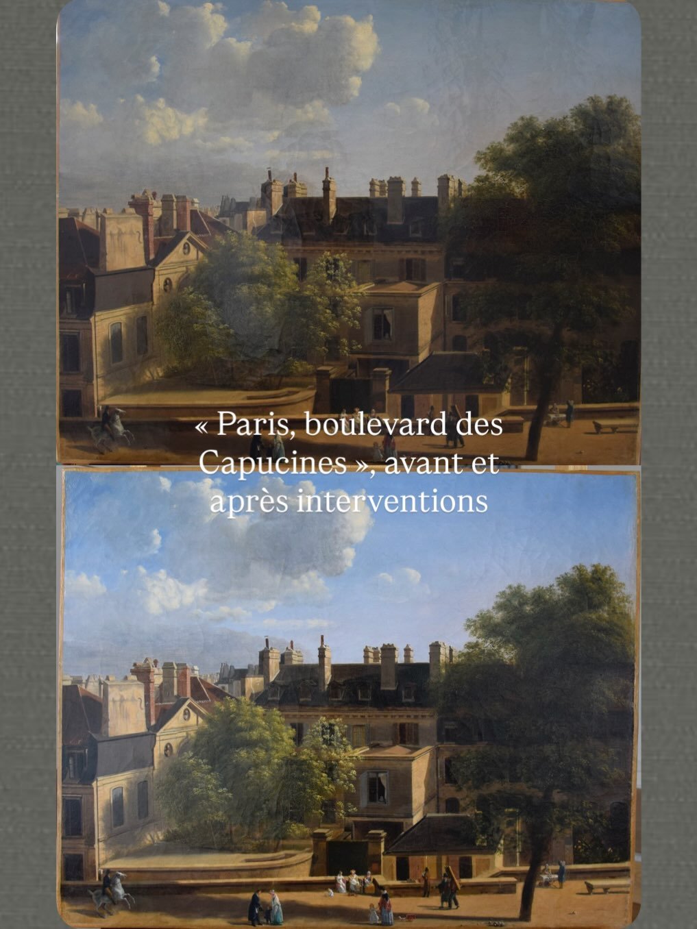 🖼️ &laquo;&nbsp;Paris, boulevard des Capucines&nbsp;&raquo;, 1809, L&eacute;on-Mathieu Cochereau.

Ce tableau est l&rsquo;une des &oelig;uvres de la courte carri&egrave;re de l&rsquo;artiste, d&eacute;c&eacute;d&eacute; &agrave; 24 ans, au retour d&