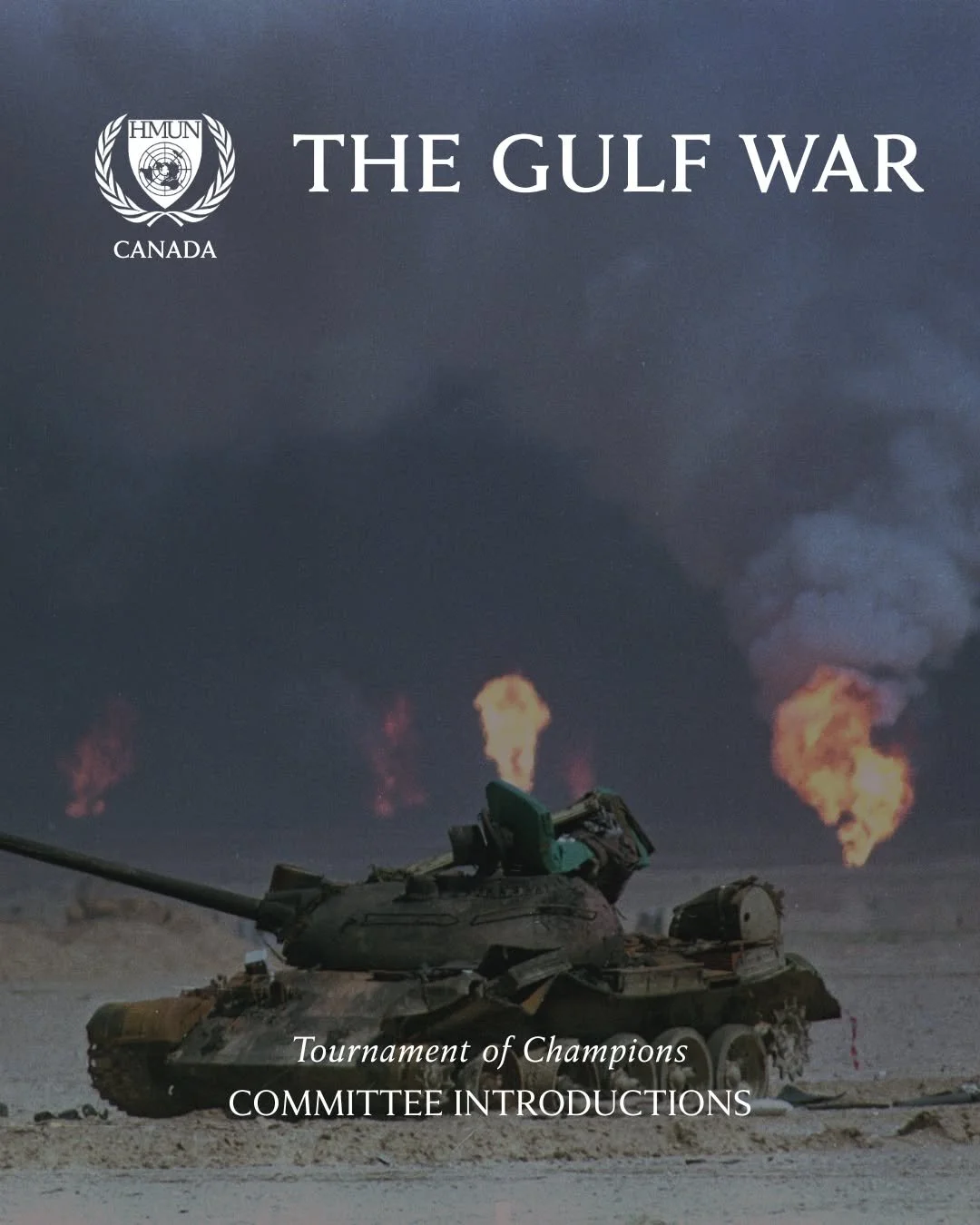 The Gulf War takes the stage as our Tournament of Champions Crisis committee.

Set in 1991, delegates are thrust into one of the most consequential conflicts of the modern era. Military action, UN authorization, regional stability, every directive wi