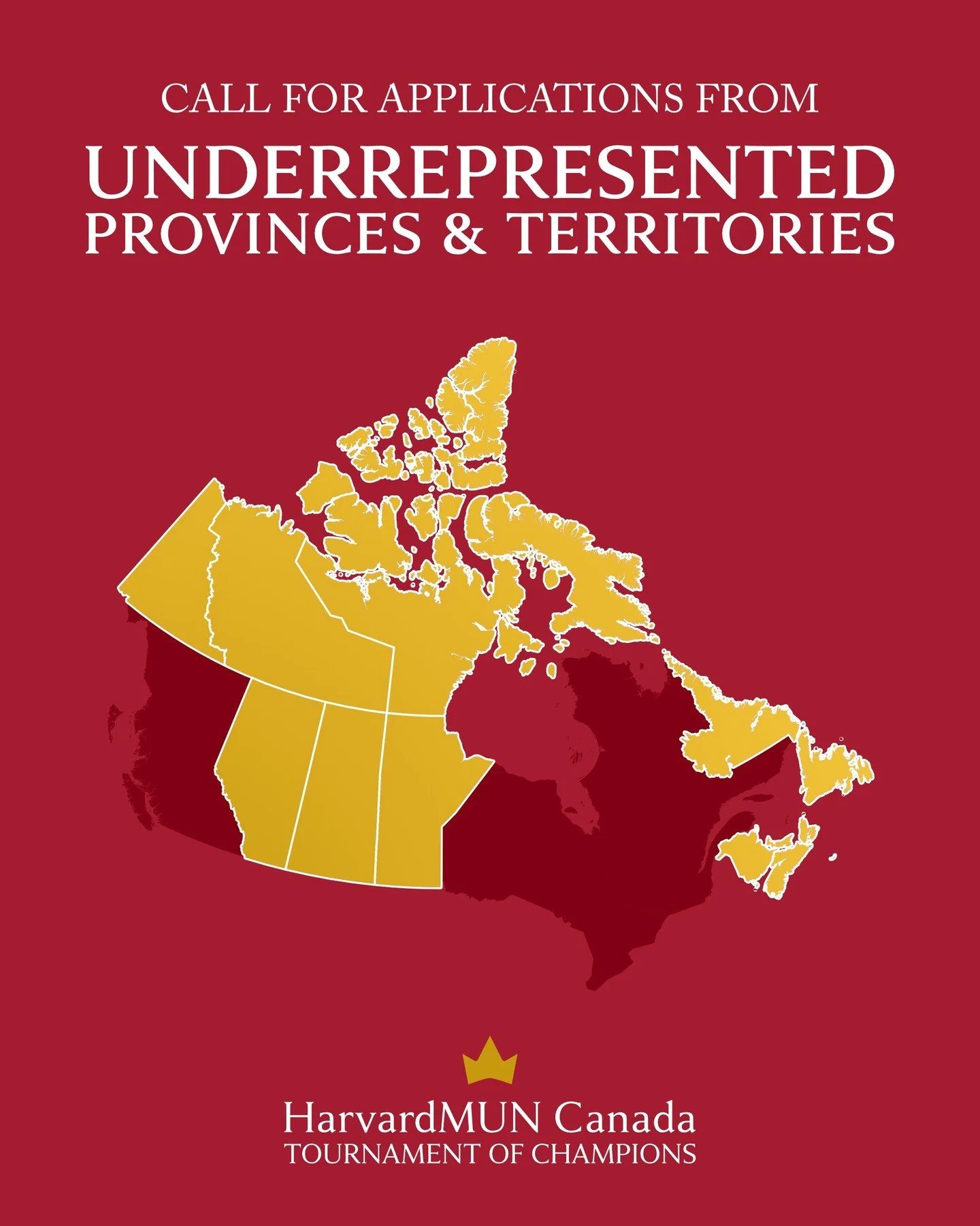 Applications for the Tournament of Champions are now open for delegates from underrepresented provinces and territories across Canada.

On a rolling basis, applications from the best delegates will be reviewed and approved, providing an equal and fai
