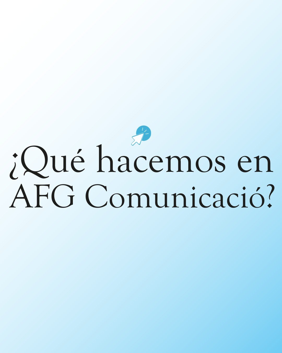 &iquest;Quieres saber qu&eacute; hacemos realmente en @afgcomunicacio?
🔹 Gesti&oacute;n de redes sociales: publicamos, planificamos, analizamos y optimizamos.
🔹 Creaci&oacute;n de contenido: fotos, v&iacute;deos, copies, carruseles, creatividades&h