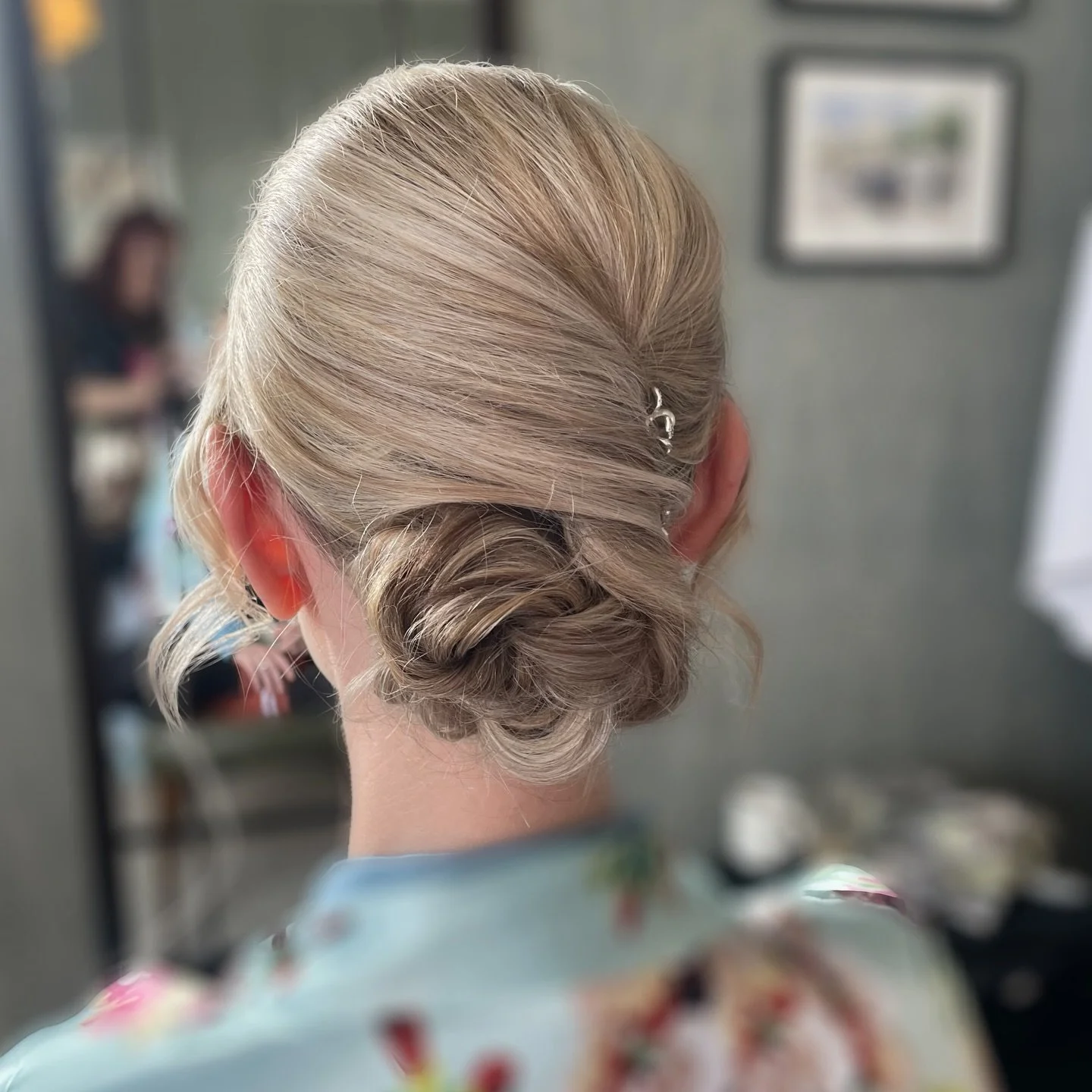 Not sure what to choose for your bridal party? 
&bull;
One low bun had a soft twist with added lift for fine hair, and the other was positioned off to one side for the mother of the bride to work perfectly with her hat. Elegant, flattering, and desig