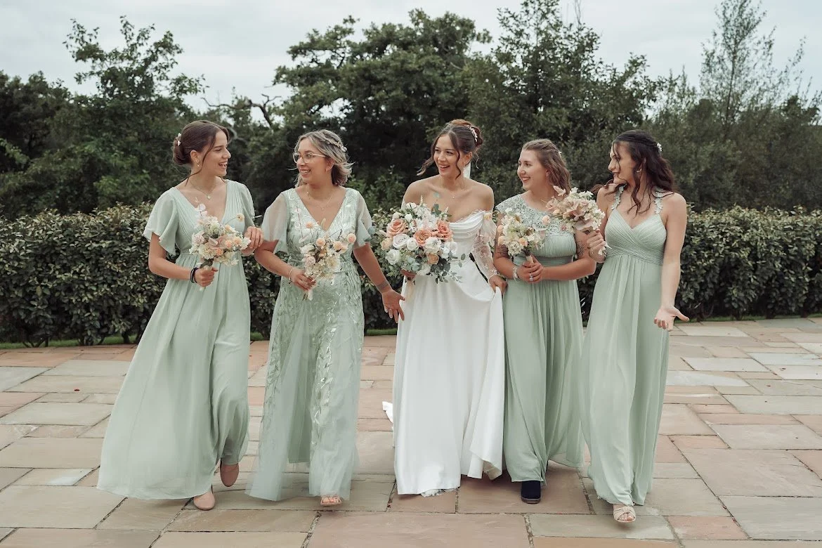 Ilva  and her bridemaids at The Barn Pengelly