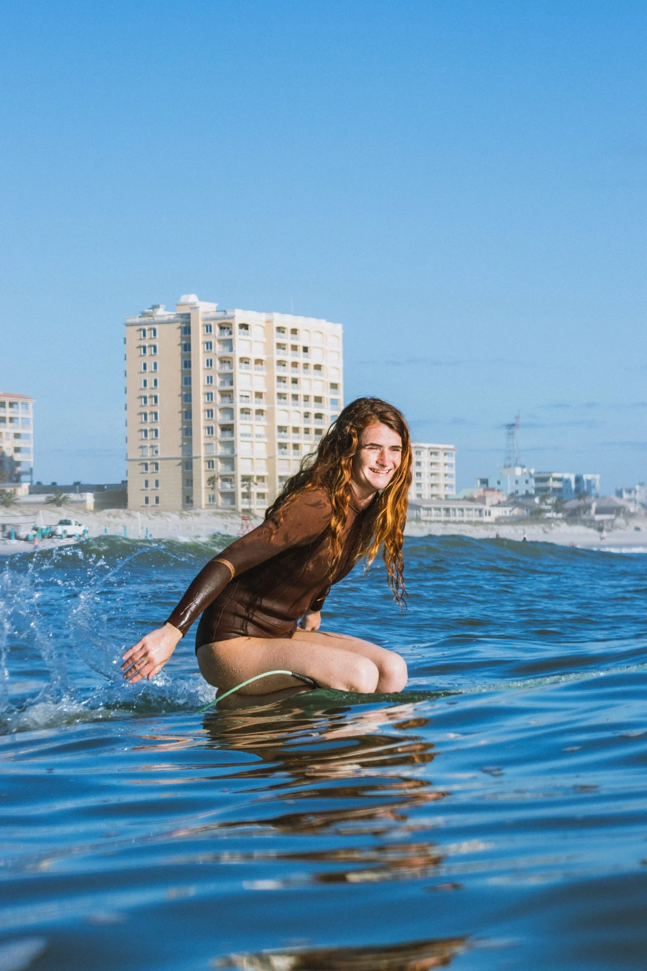 Cassidy Shaw Sisters of the Sea shortboard team rider in jacksonville beach florida for all-womens surf team