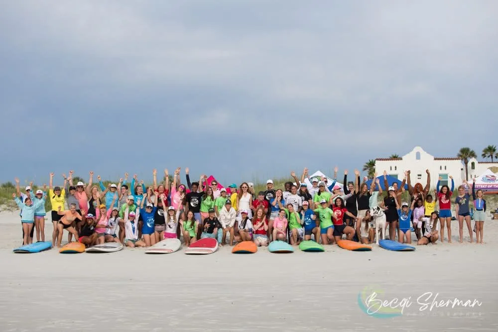 Sisters & Survivors group photo May female cancer survivors 2025, free surfing event for