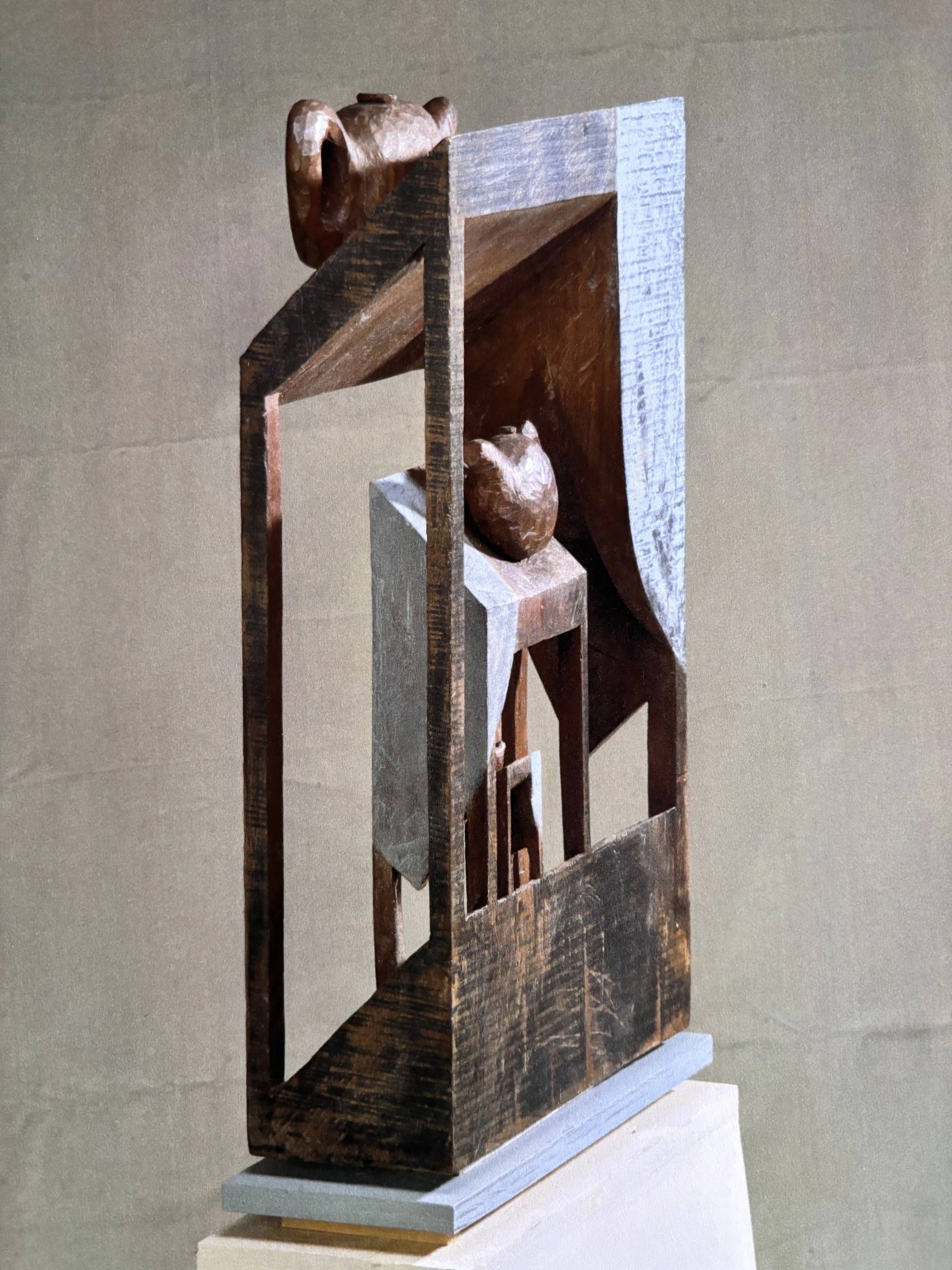 bill hochhausen modern wood carving sculpture geometric tables with teapot.jpeg