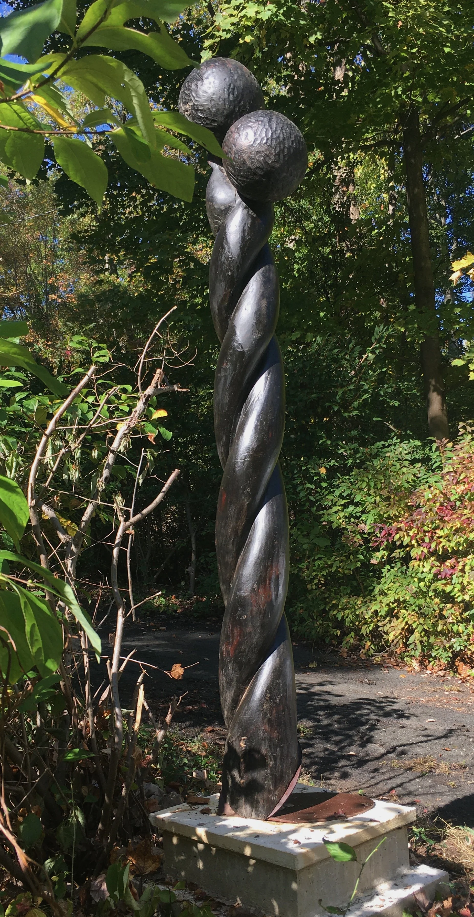 bill hochhausen hand carved wooden sculpture abstract geo sculpture art.jpeg