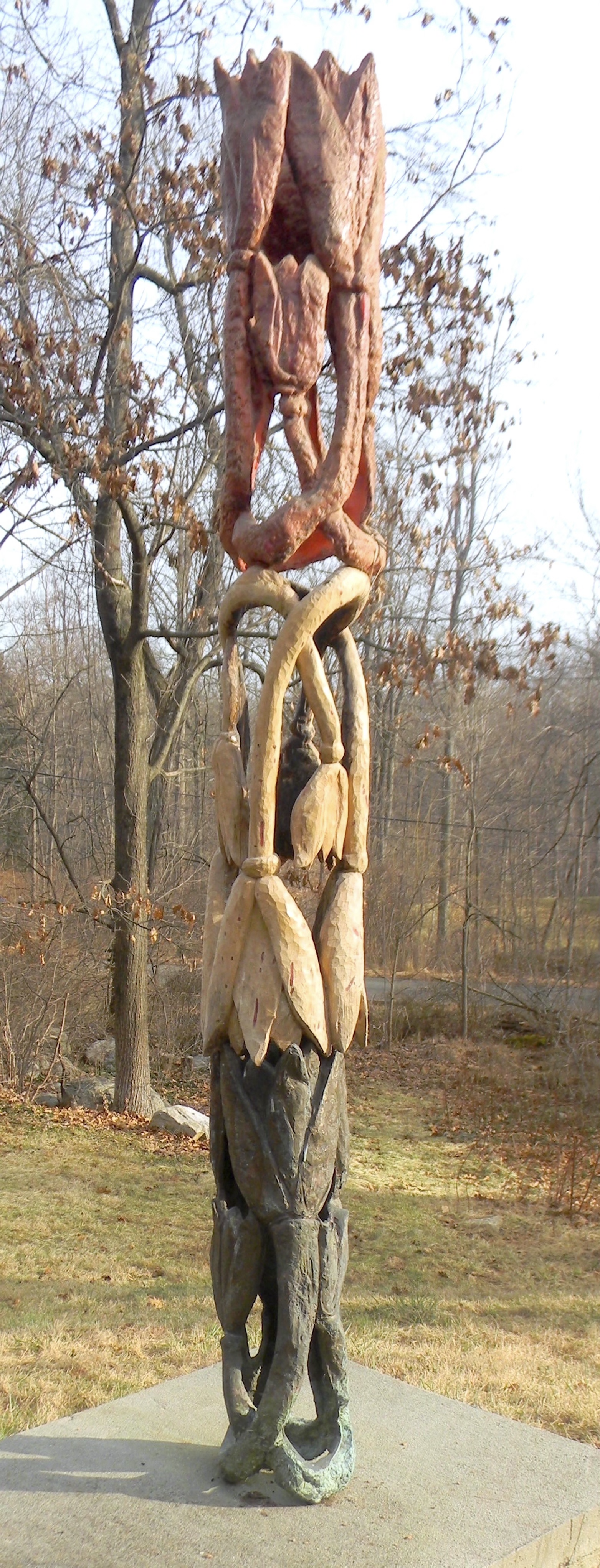 bill hochhausen modern hand carved wooden totem pole sculpture.png