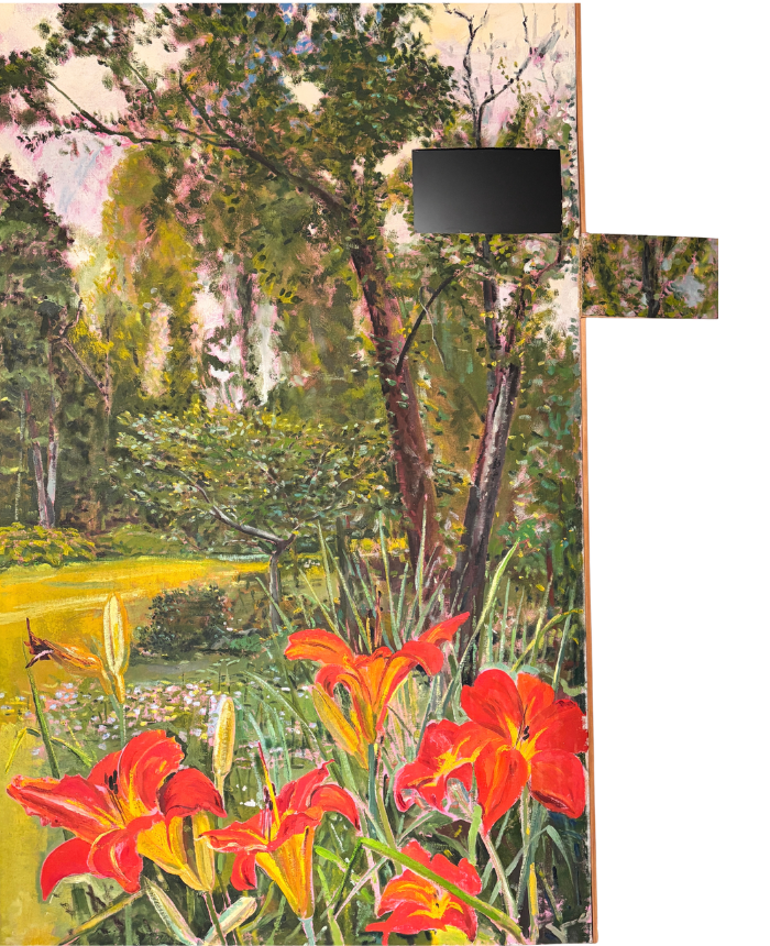 bill hochhausen modern floral oil painting big lily flowers landscape (1).png