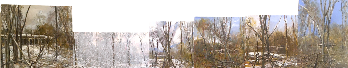 Bill Hochhausen contemporary oil painting snowy landscape art with trees (1).png