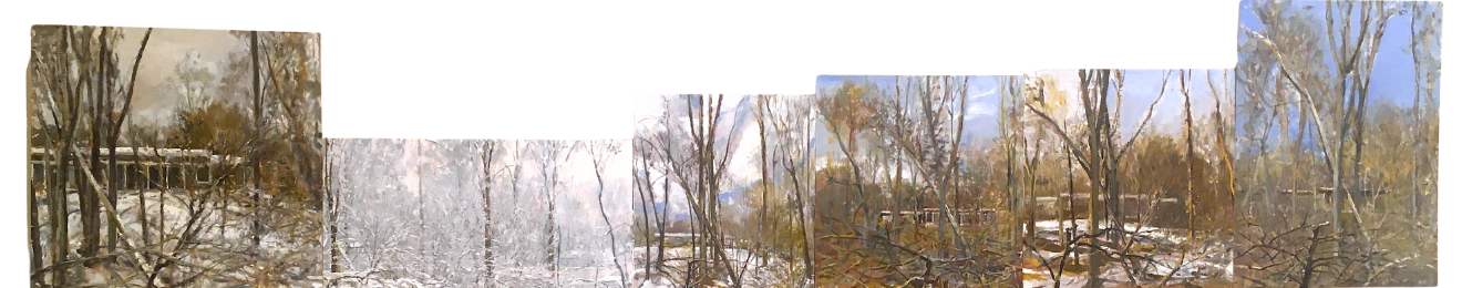 Bill Hochhausen contemporary oil painting snowy landscape art with trees.png