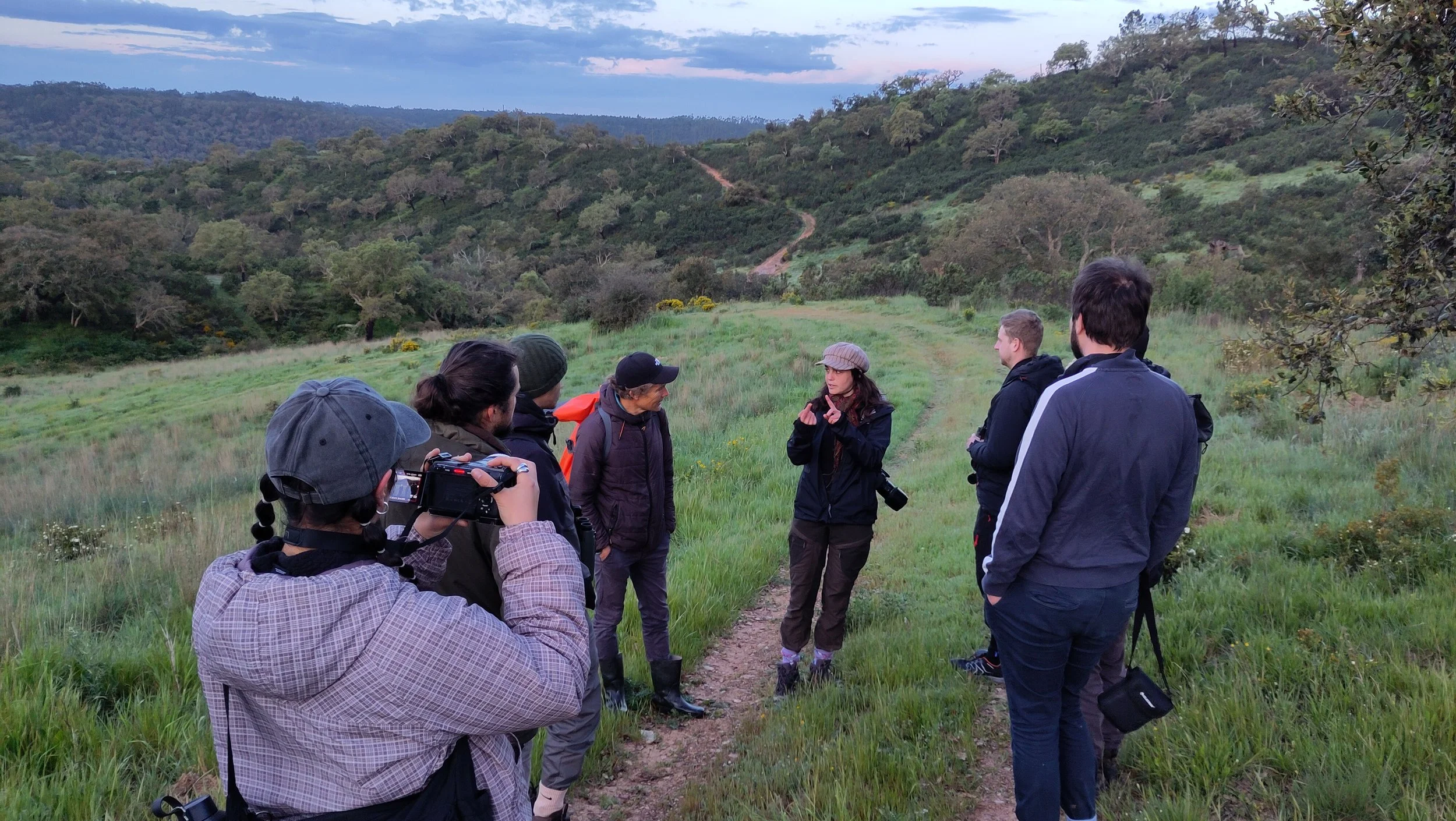 Flora explaining birdwatching