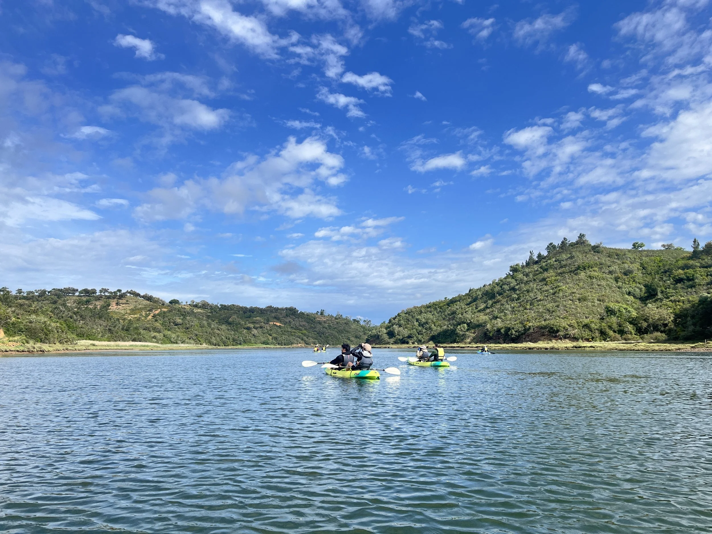 Guests kayaking the Mira river