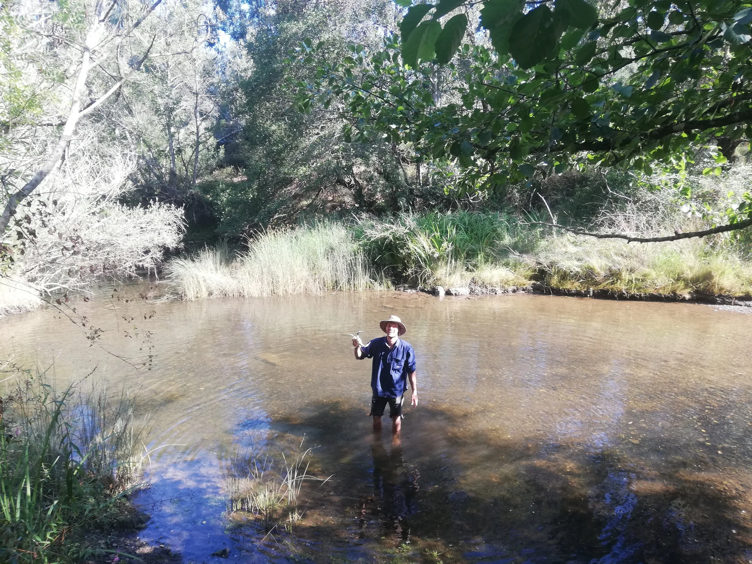 Matt in the Mira river