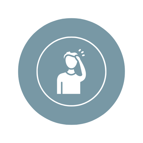 An icon of a person touching their forehead with a distressed expression, indicating feeling unwell or sick.