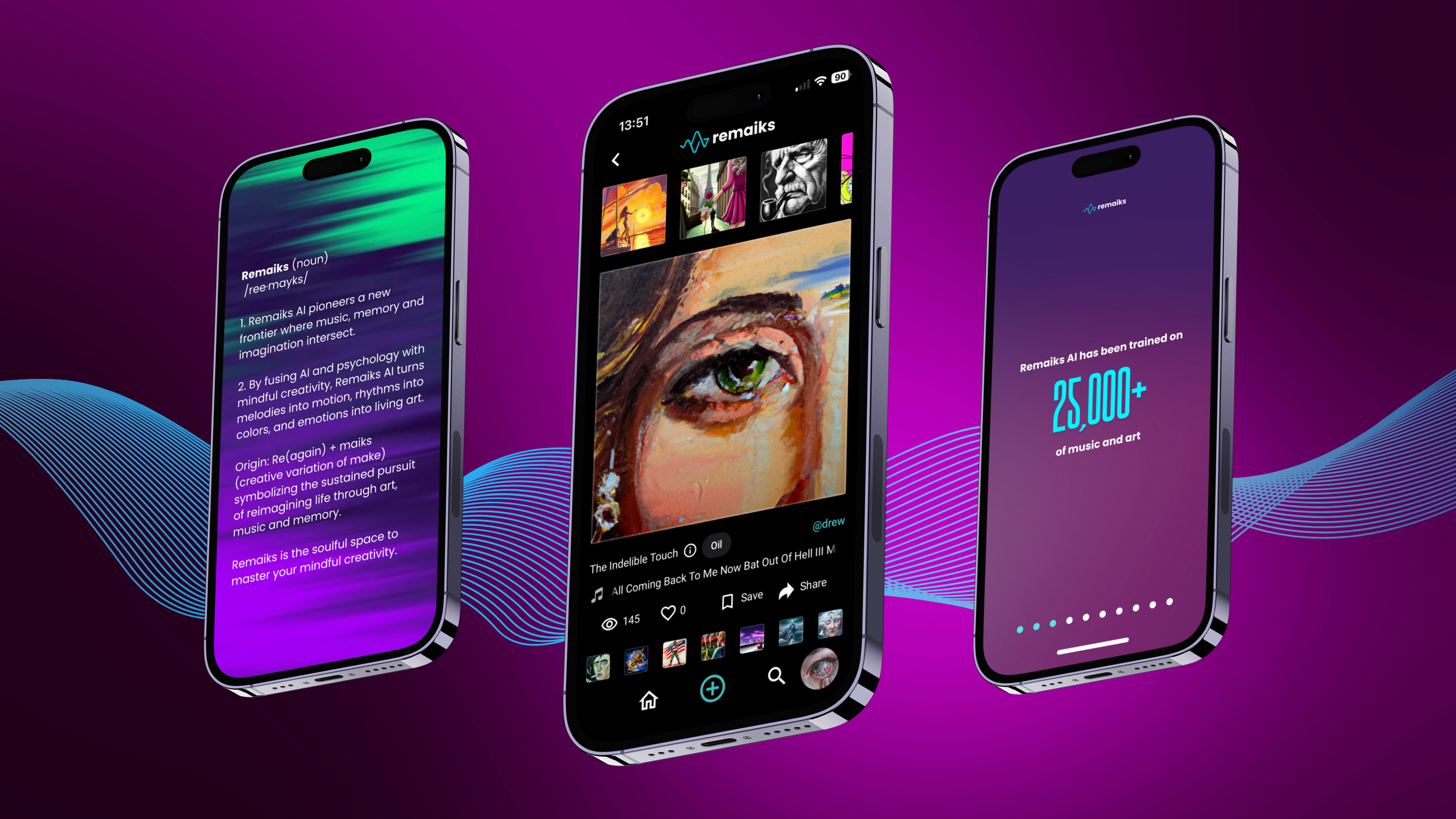 Remaiks is a creative platform where music meets art through AI. Turn your favorite songs and memories into stunning visual expressions — your own album covers of life.