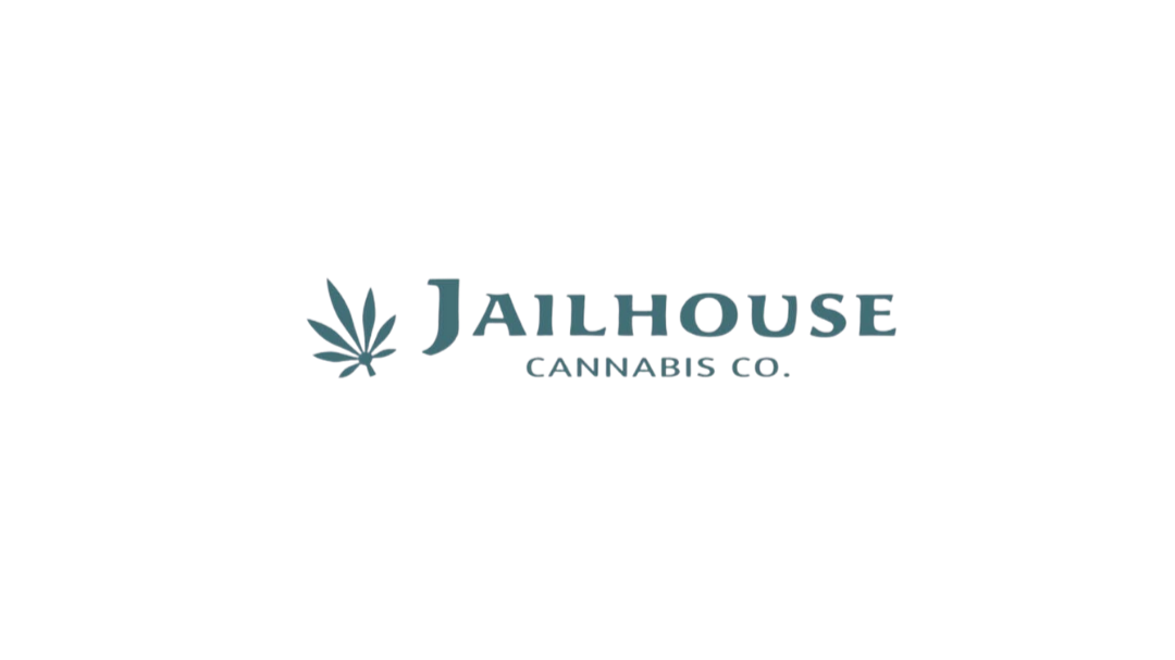 Logo for Jailhouse Cannabis Co. with a stylized cannabis leaf to the left of the name.