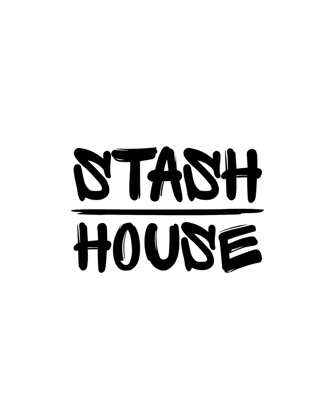 Text on a black background reads 'Straw House' in a black, hand-drawn style.