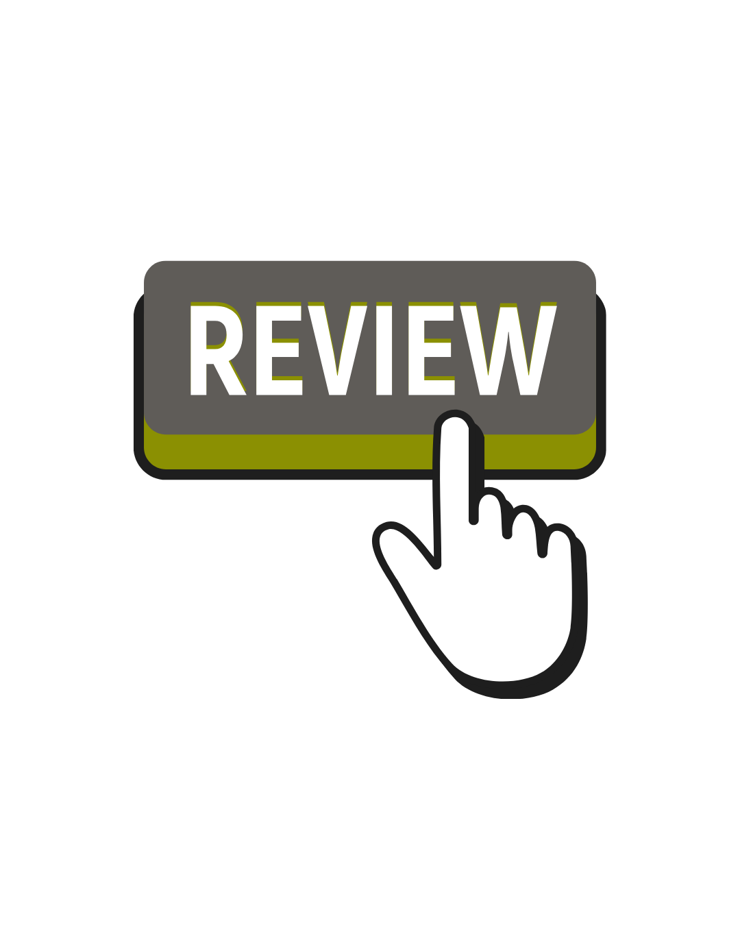 Clickable review button with a hand cursor indicating selection.