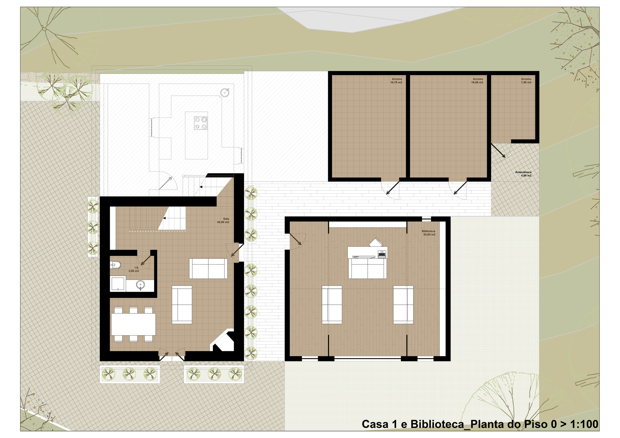 Main house + library + warehouse | Floor 0