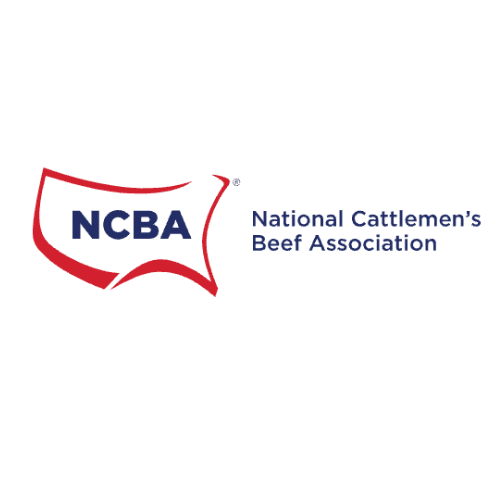 Logo of the National Cattlemen's Beef Association, featuring an outline of a cattle, the abbreviation 'NCBA', and the full organization name.