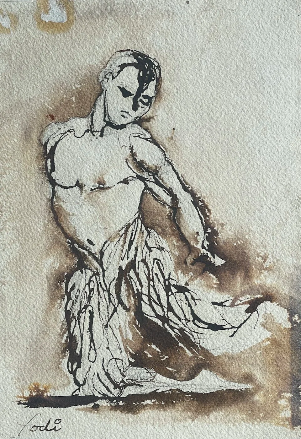 Emotive Expression  Ink Illustration -