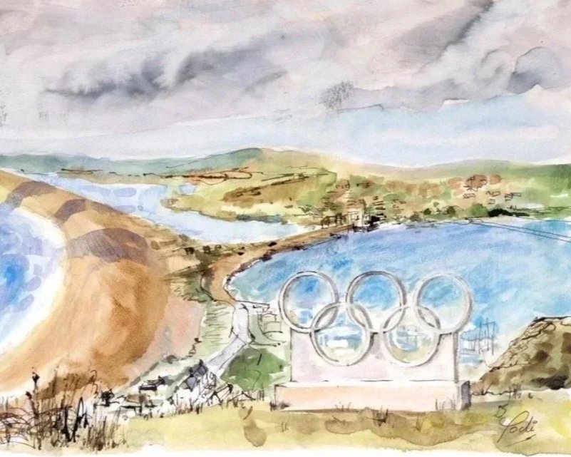 Chesil Beach & Olympic Rings - Prints