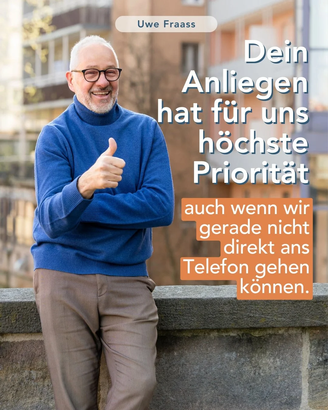 Multitasking?
Gerade im Immobilienbereich passiert vieles gleichzeitig.

Termine, Besichtigungen, Gespr&auml;che, R&uuml;ckfragen.

Und genau deshalb ist es wichtig,
dass gute Erreichbarkeit nicht vom Zufall abh&auml;ngt.

Wir wollten keine L&ouml;su