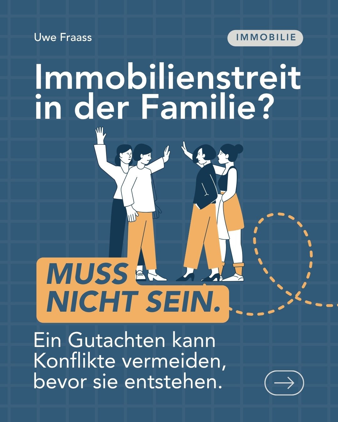 Immobilienstreit in der Familie? Muss nicht sein.

Ein unabh&auml;ngiges Wertgutachten schafft Klarheit, bevor Konflikte entstehen.
Gerade wenn mehrere Personen gemeinsam Eigentum besitzen, ist Transparenz entscheidend.

Wann ist ein Gutachten sinnvo