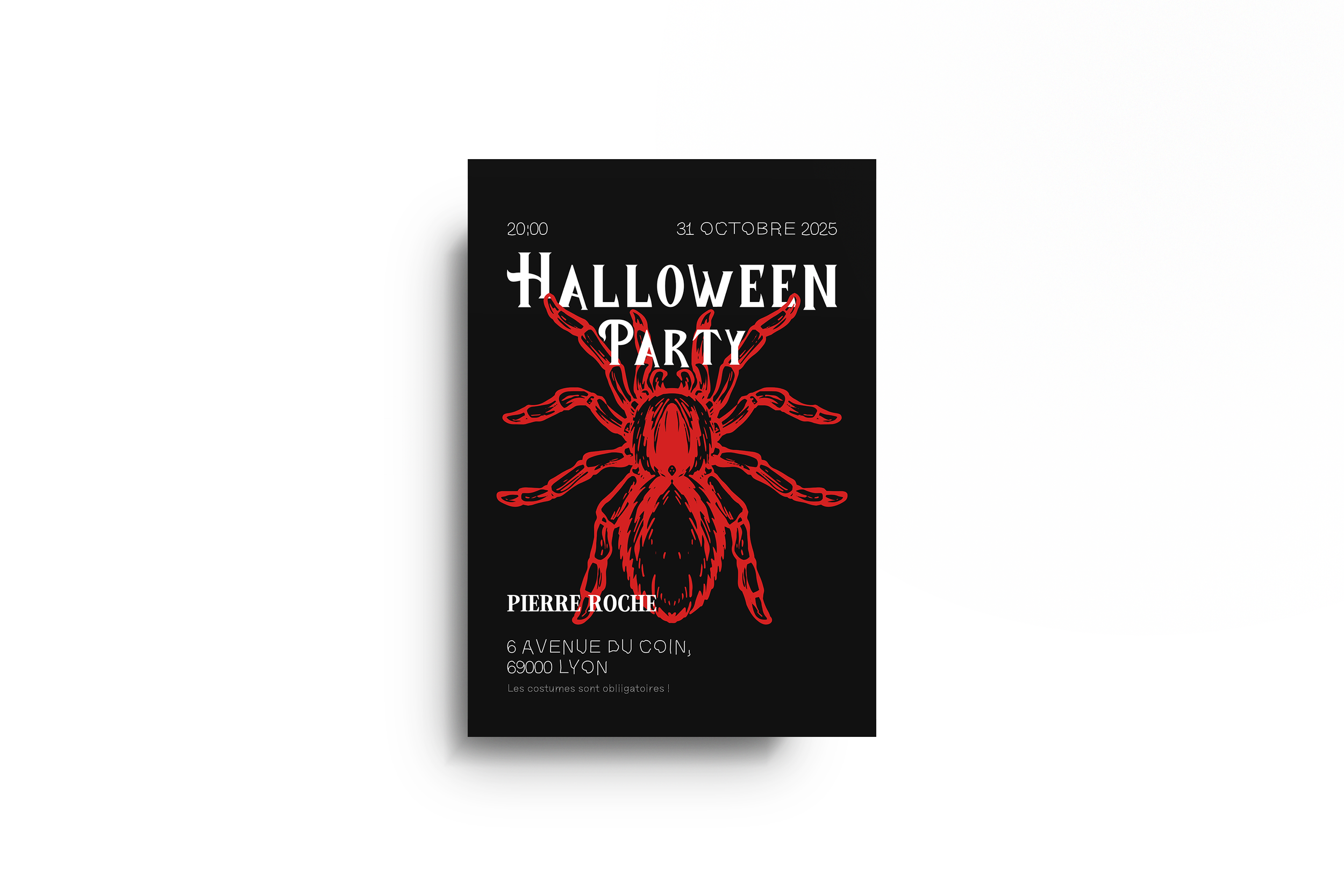 Invitation pour soirée d'halloween