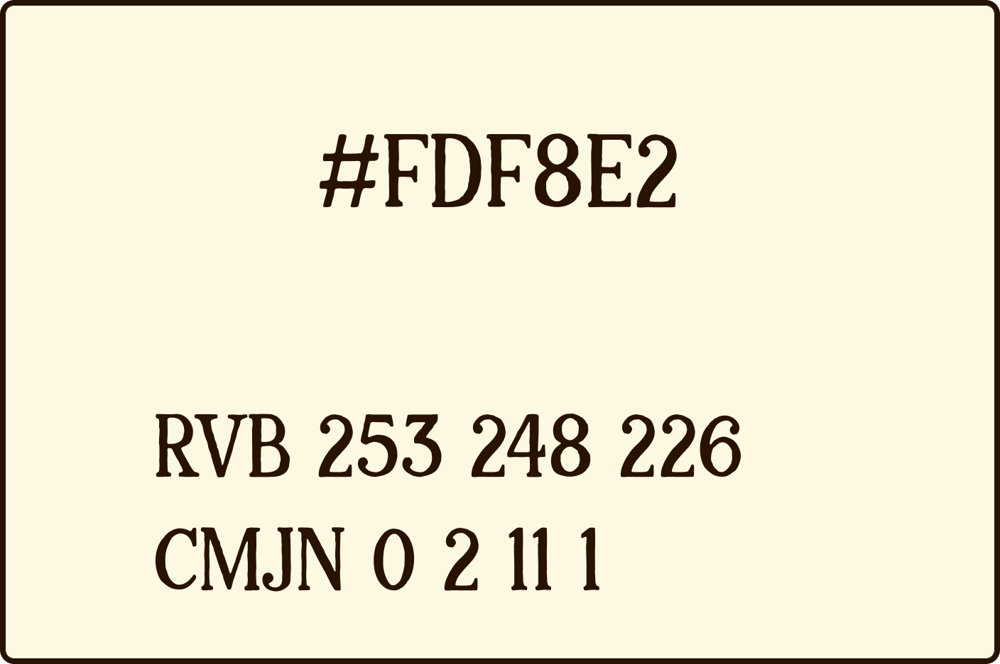 Palette de couleur de Porco Rosto, code hex #FDF8E2