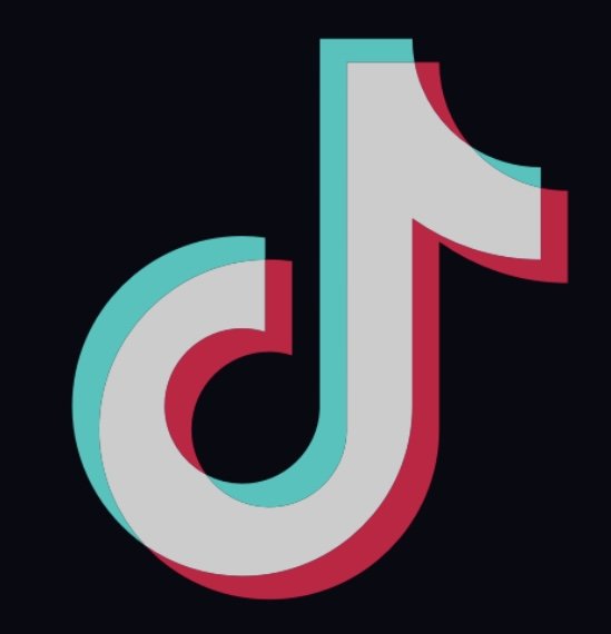 TikTok logo with a black background.