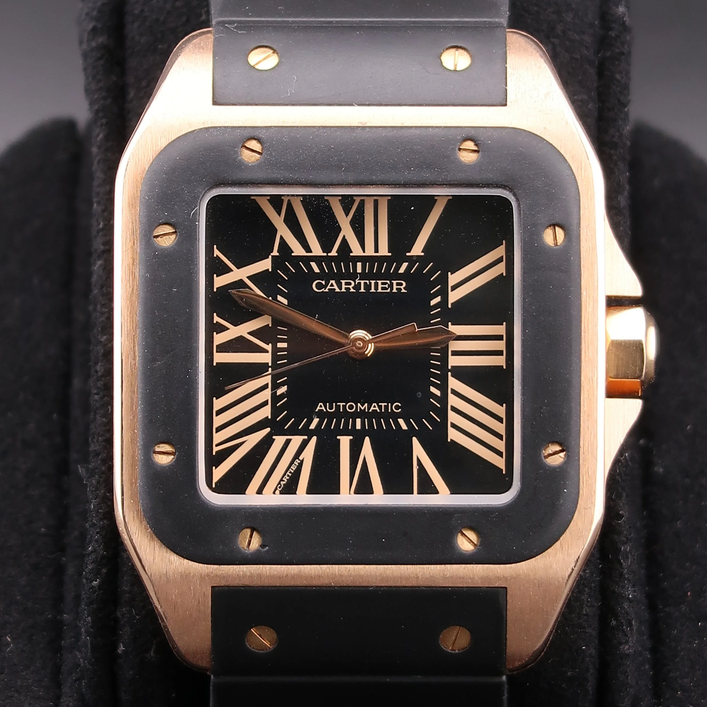 Cartier Santos 100 Rubber/Gold 2016 38mm