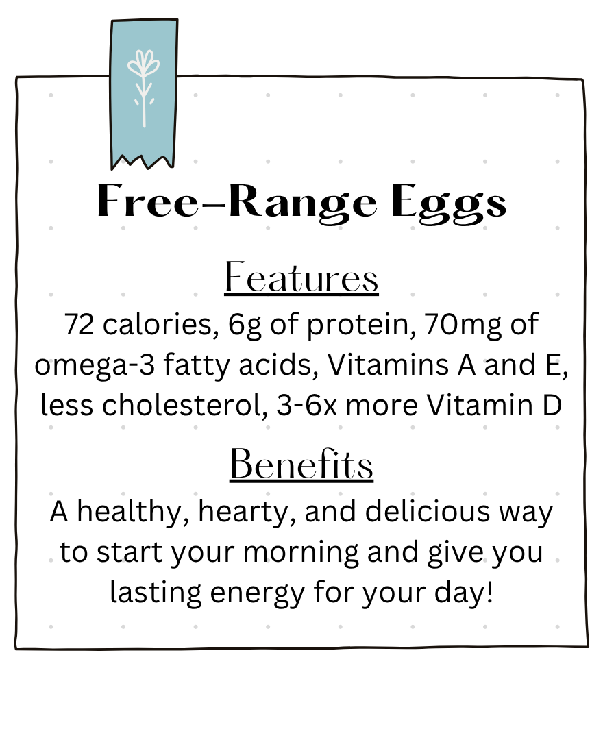 Features vs Benefits example for free-range eggs