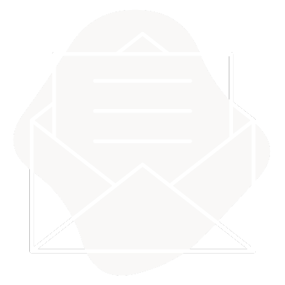 Outline of an envelope with a letter inside on a black background.