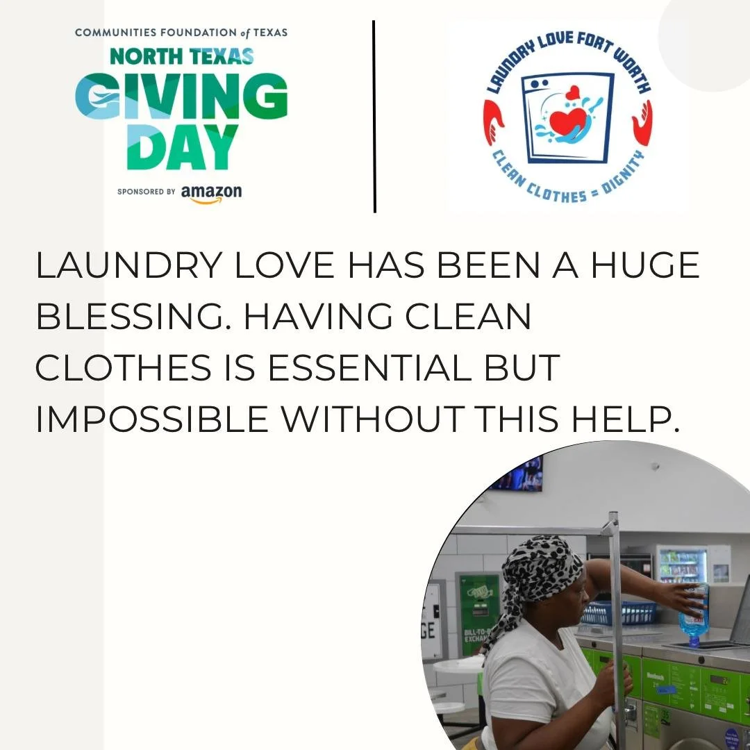 North Texas Giving Day is 3 days away! Don't wait until Thursday to donate. Make your gift now to support Laundry Love Fort Worth's laundry days, providing essential laundry services to those in need. #northtexasgivingday2025 #cleanclothesmatter 
htt
