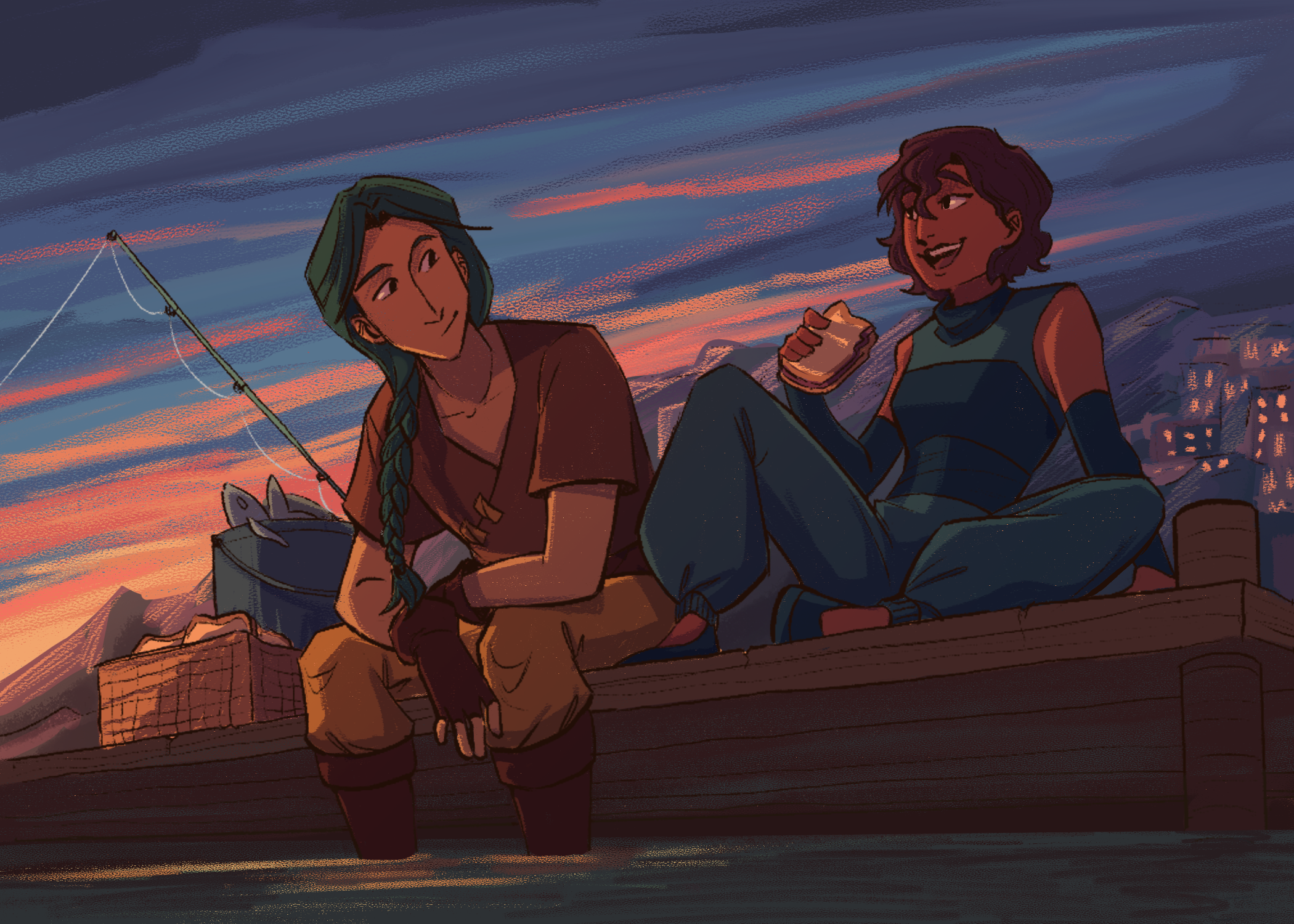 Art inspired by the characters in our capstone project, Thiefish