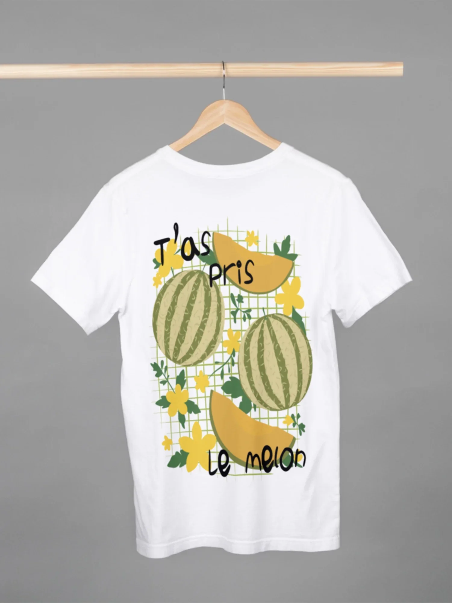 tshirt-melon-fruits-fleurs-unisexe-taille-unique.webp