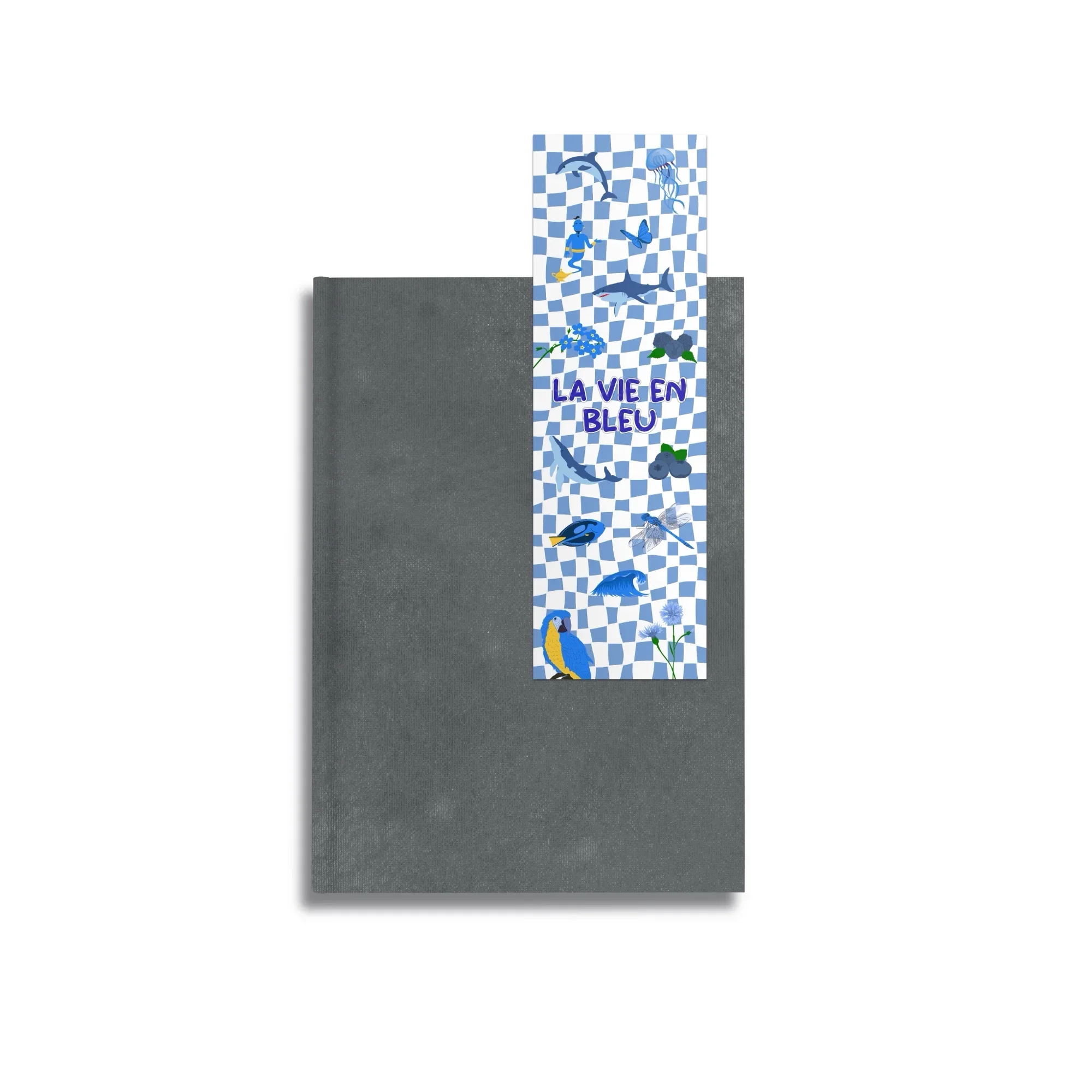 Marque-page "La vie en bleu", livre, imprimé recto sur papier 350g
