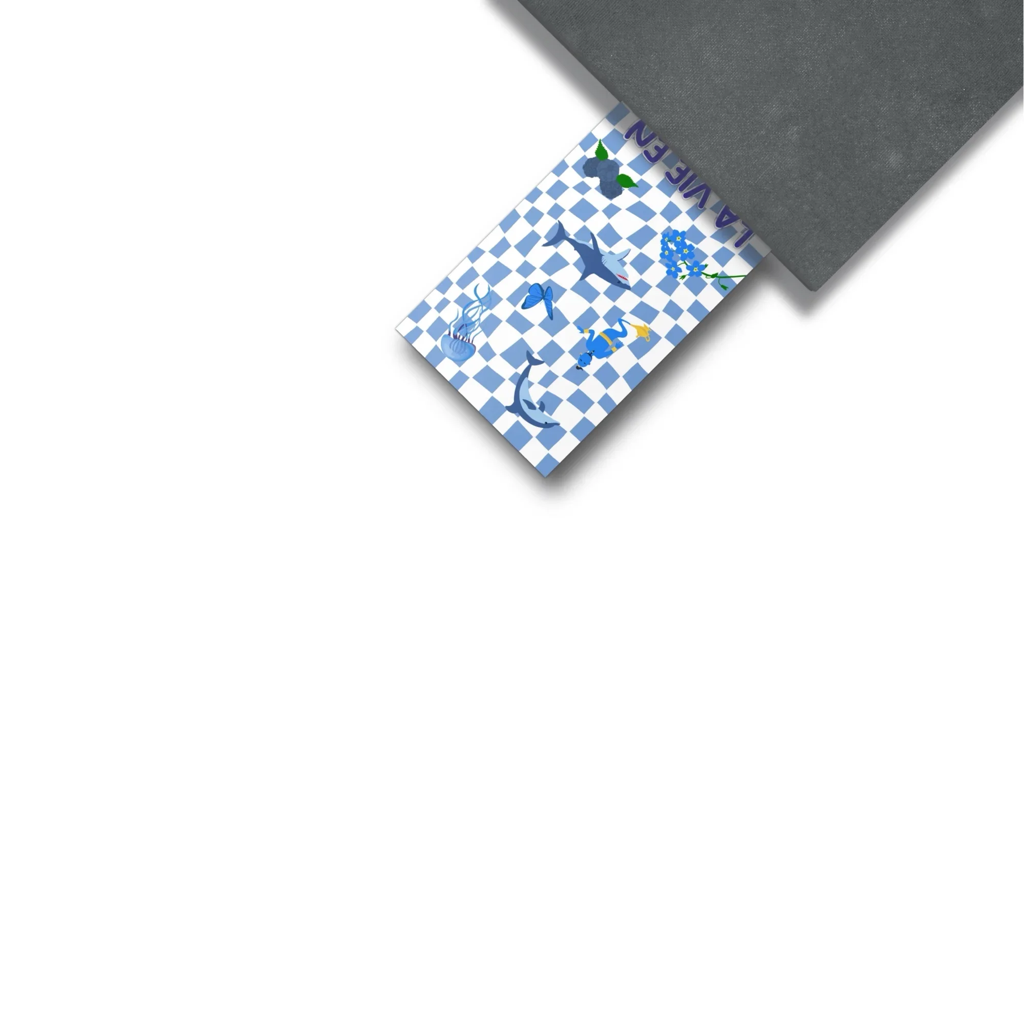 Marque-page "La vie en bleu", livre, imprimé recto sur papier 350g