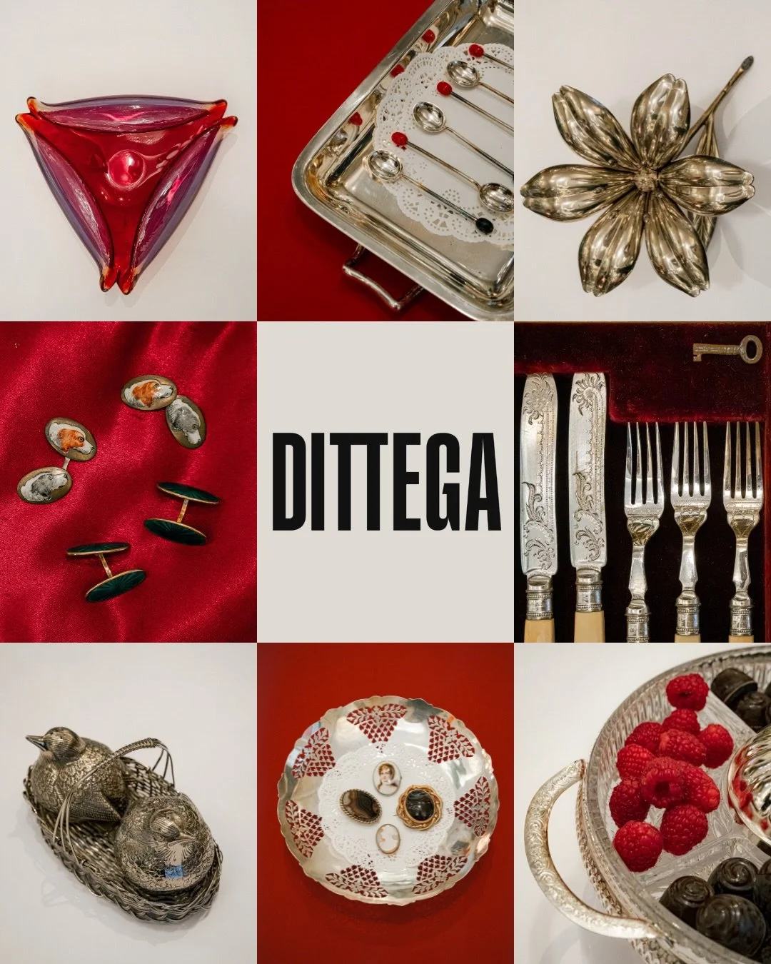 En DITTEGA celebramos el amor con una selecci&oacute;n de objetos pensados para enamorar:

◻️Centro de mesa de Murano. Una pieza artesanal irrepetible, creada para amores &uacute;nicos.

◻️Cucharillas vintage. Para caf&eacute;s largos, conversaciones