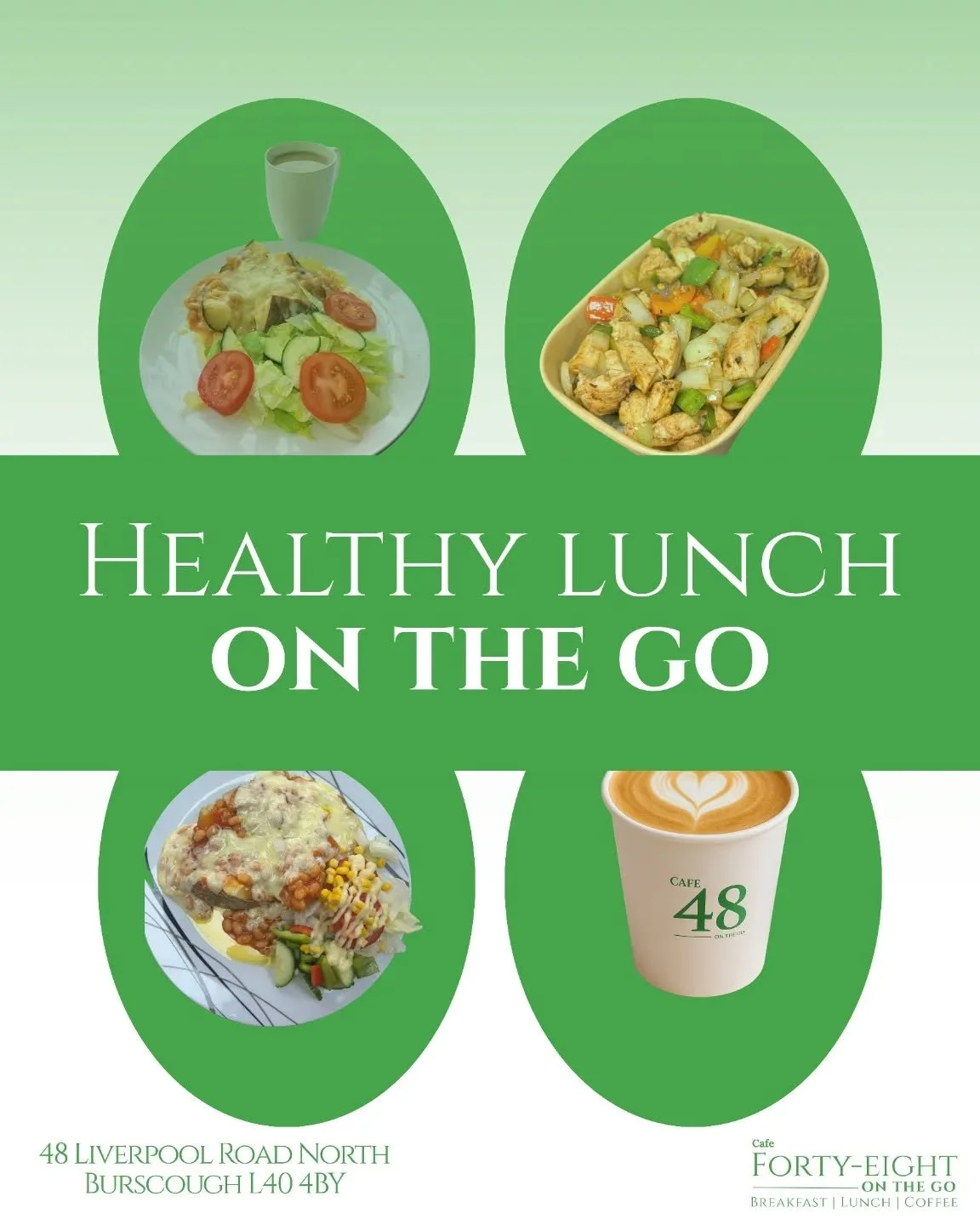 🥗 Healthy lunch, sorted.

Freshly made wraps, crisp salad boxes, hearty jacket potatoes &amp; tasty pasta boxes &ndash; perfect when you&rsquo;re on the move.

✨ Grab, go, and feel good.

📍 Cafe 48 &ndash; Liverpool Rd N, Burscough
⏰ Open daily 9 a