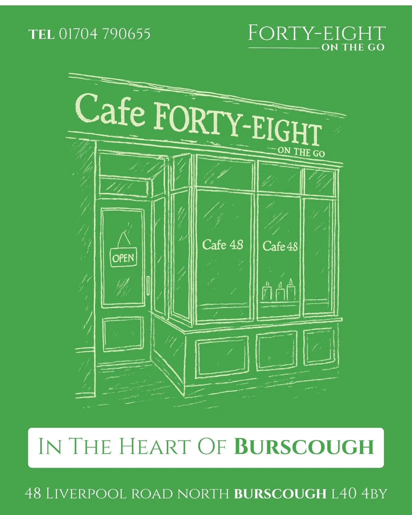 Hey 👋🏻 We're here, right in the heart of Burscough.

Pop in this week for delicious home baked breakfast, lunch and barista coffee. 

Eat in or on the go.

📍48 Liverpool Road North
Burscough
L40 4BY

#Cafe48 #Burscough #BurscoughVillage #Lancashir