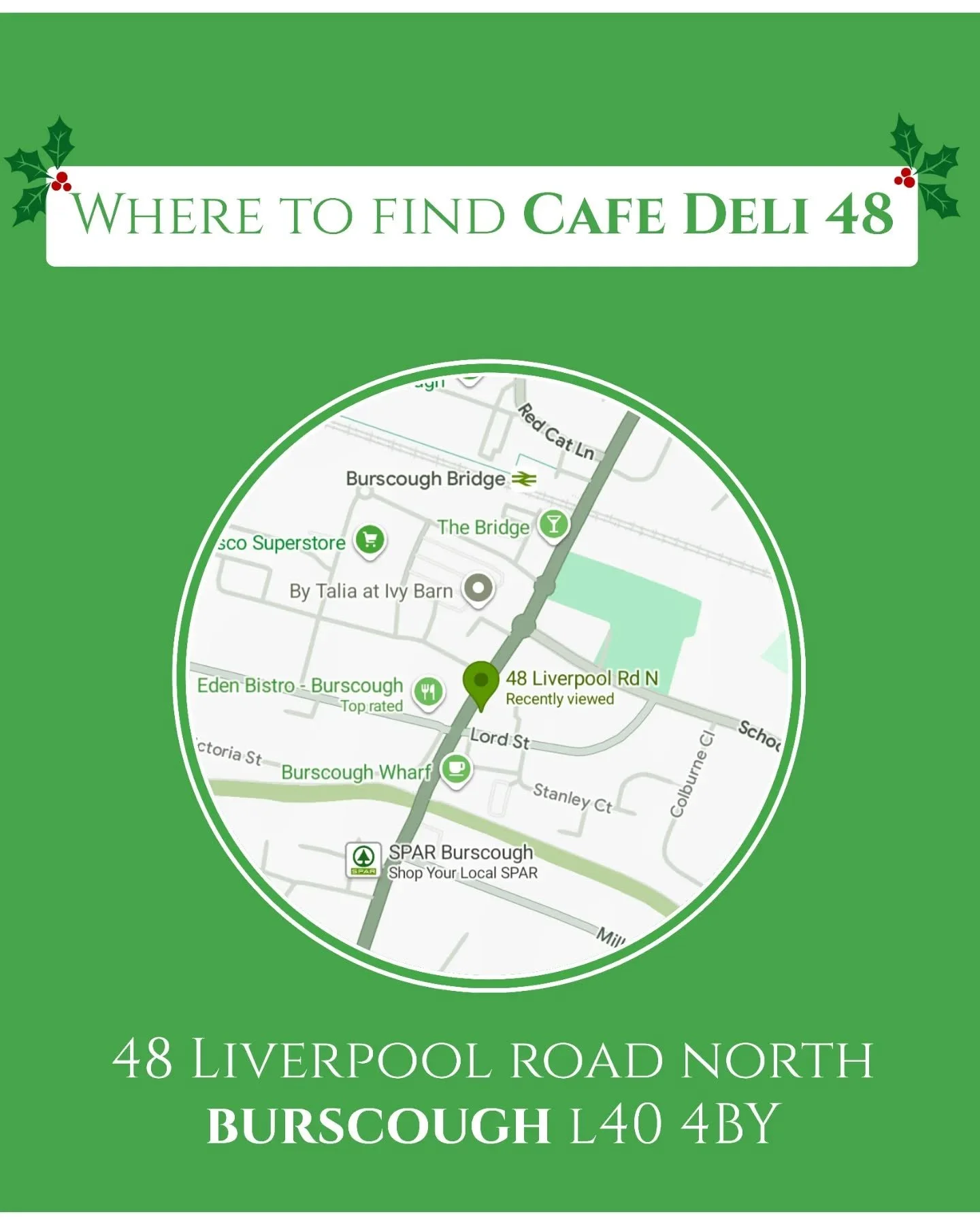 Where to find Forty Eight? 📍

48 Liverpool Road North, Burscough L40 4BY

Perfect for lunch on the go. 9-2 Monday to Friday! 

#Cafe48 #Burscough #BurscoughVillage #LancashireEats #LunchOnTheGo #FreshFoodDaily #ChickenWraps #BurscoughCafe #NorthWest