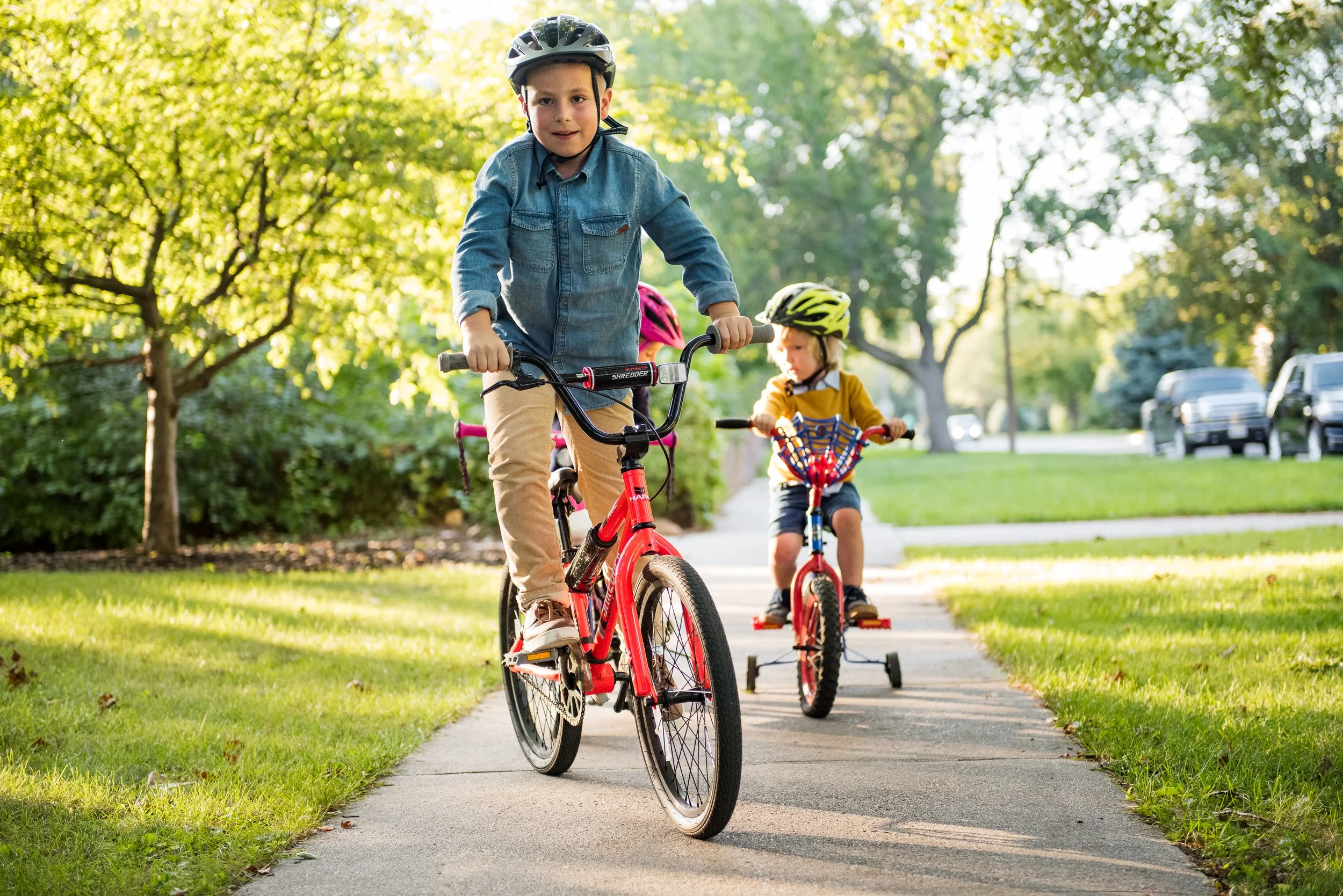Children on bikes