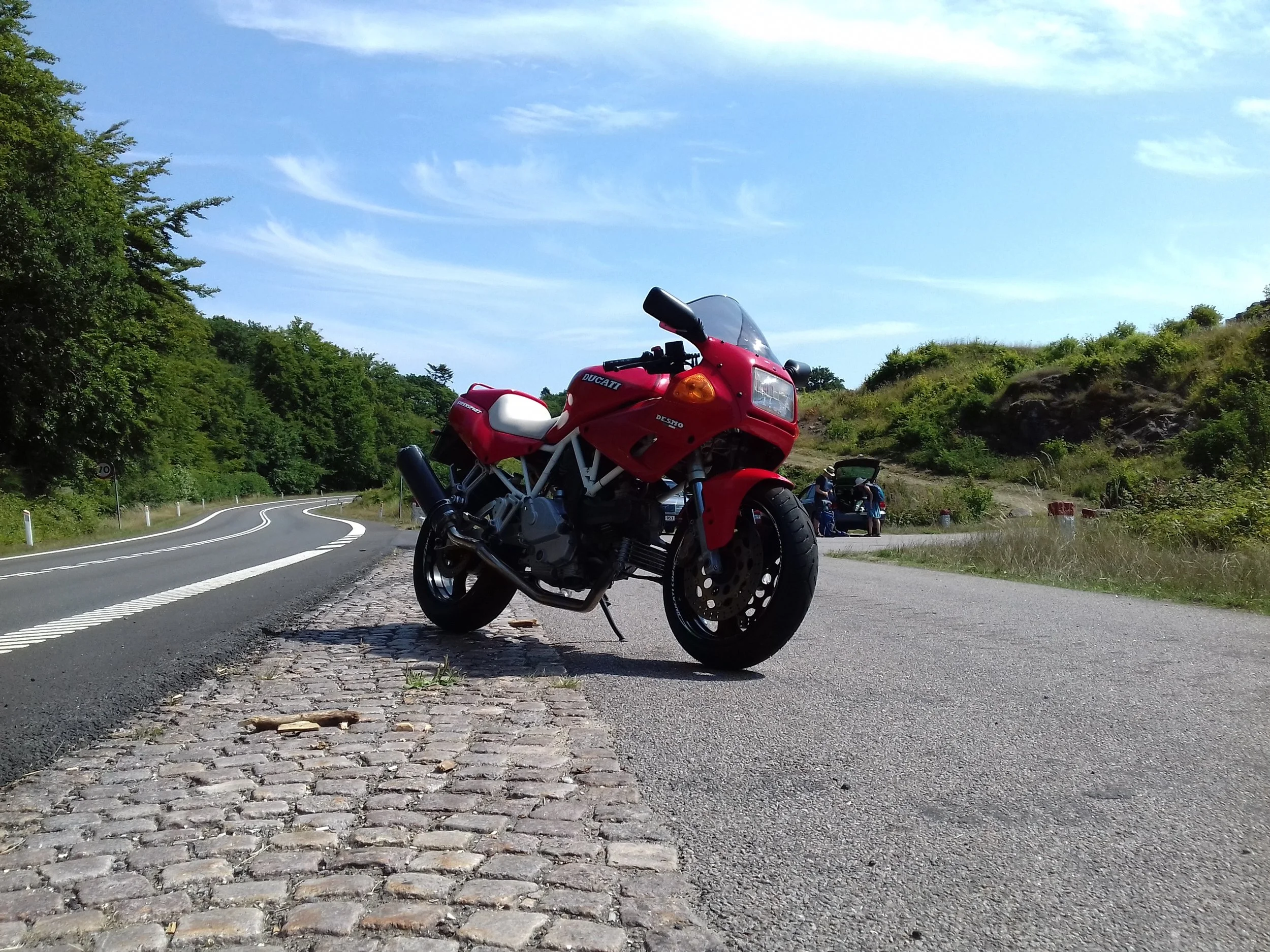 ducati supersport 750 on a curvy road